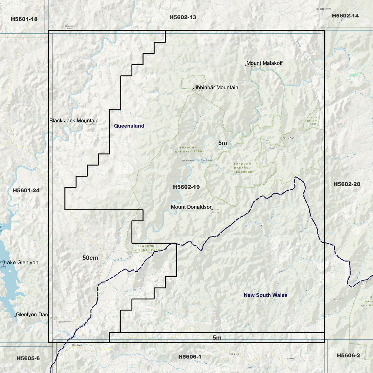 Jibbinbar 50cm, 1m & 5m Digital Elevation Models (H5602-19)