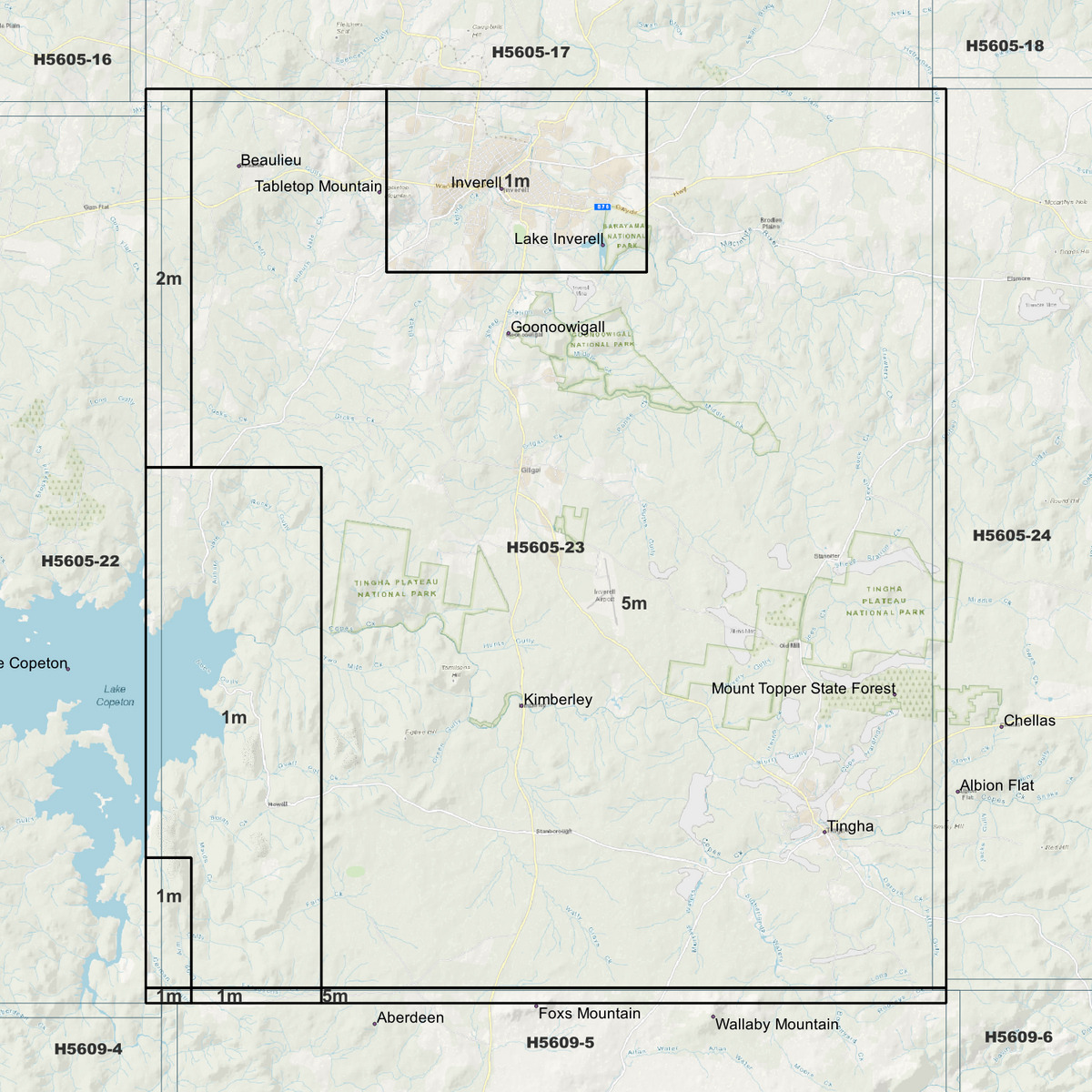 Inverell 1m, 2m & 5m Digital Elevation Models (H5605-23)