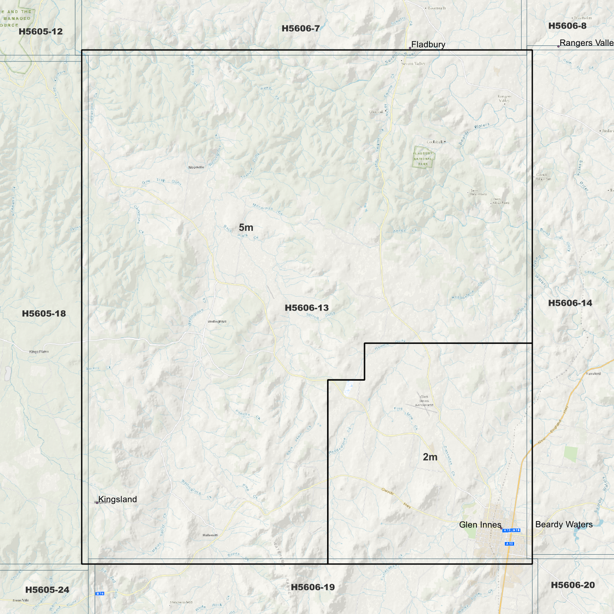 Glen Innes 2m & 5m Digital Elevation Models (H5606-13)