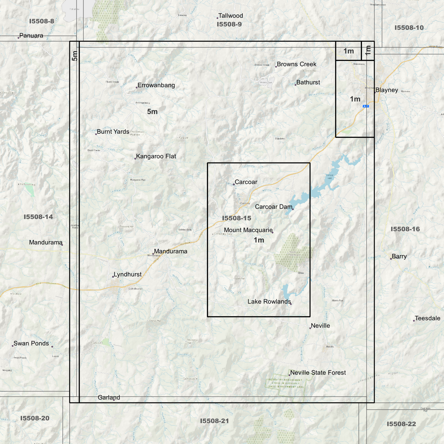 Carcoar 1m & 5m Digital Elevation Models (I5508-15)
