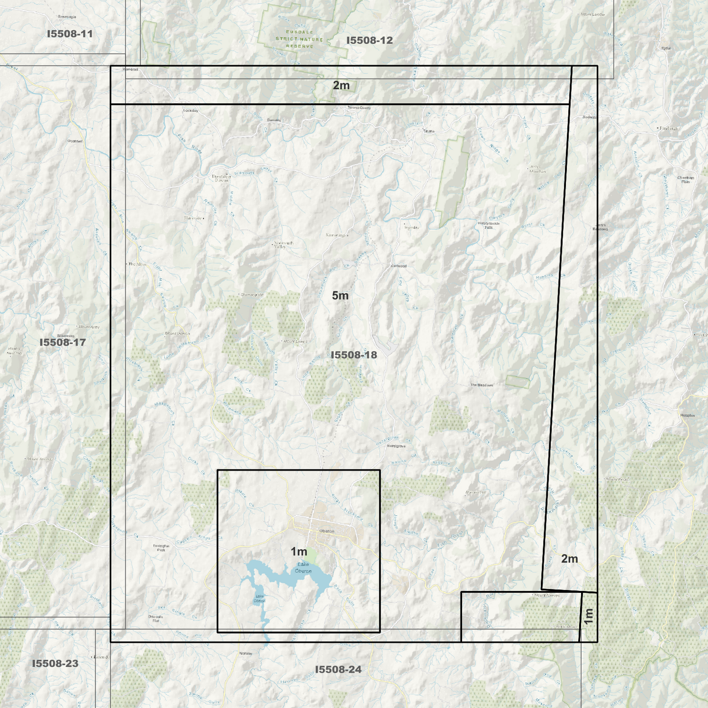 Oberon 1m, 2m & 5m Digital Elevation Models (I5508-18)