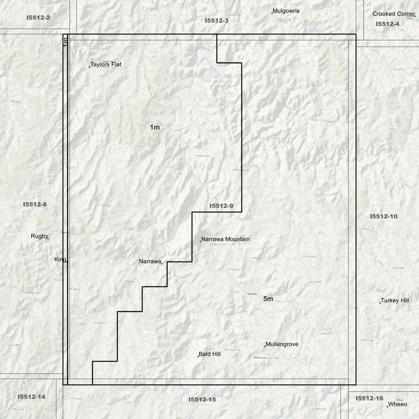 Narrawa 1m & 5m Digital Elevation Models (I5512-9)