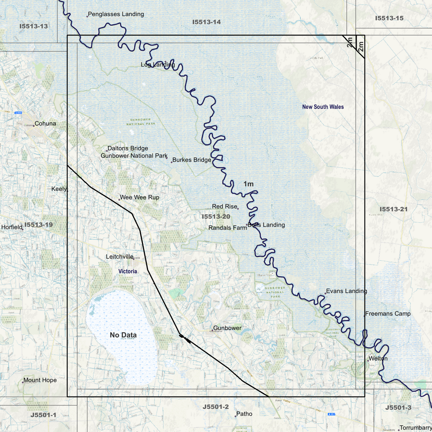 Gunbower 1m & 2m Digital Elevation Models (I5513-20)