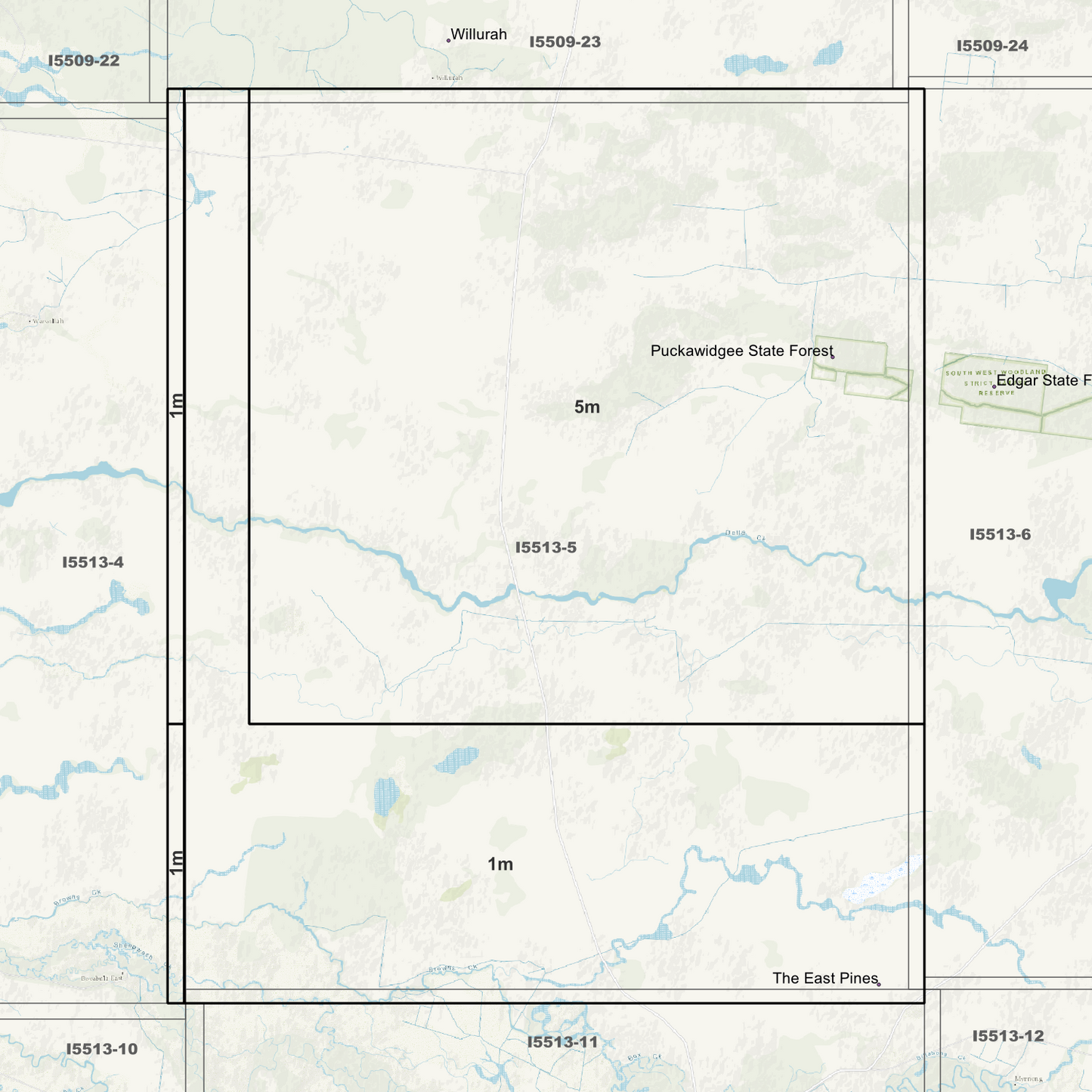 Puckawidgee 1m & 5m Digital Elevation Models (I5513-5)