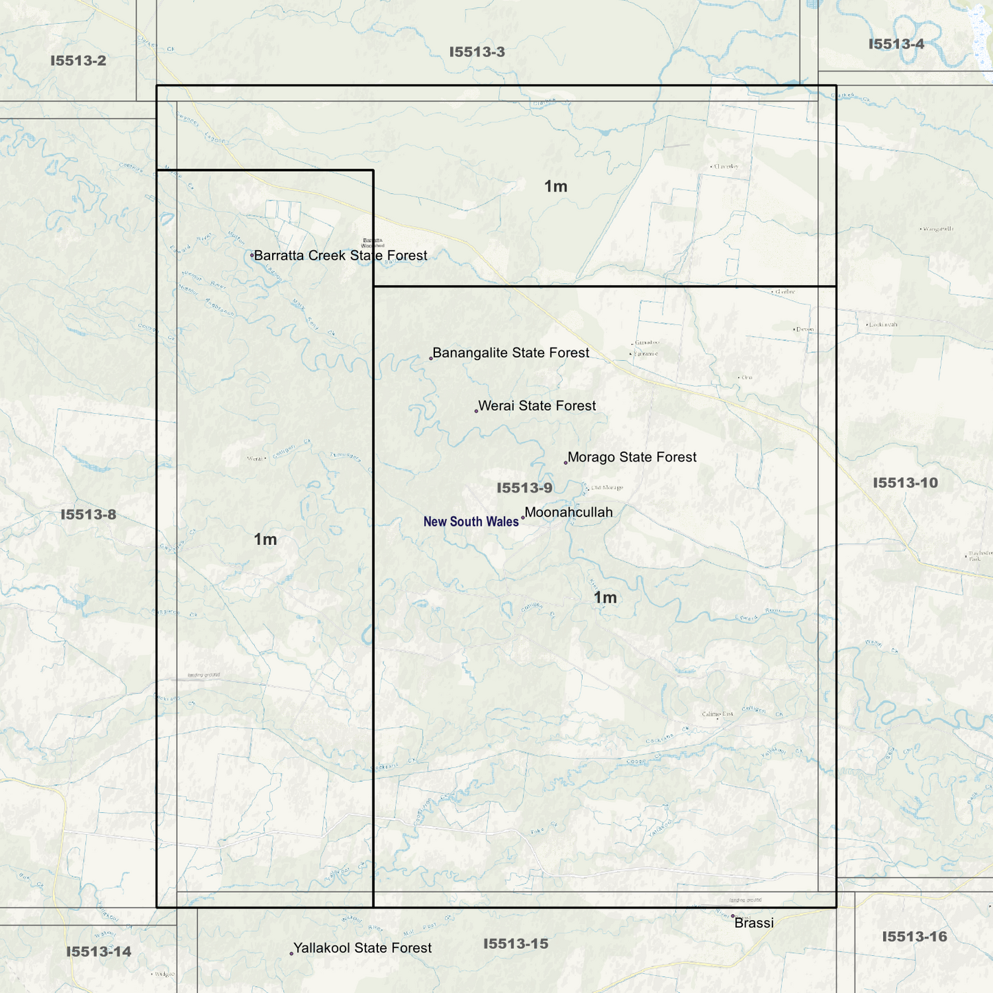Moonahcullah 1m Digital Elevation Models (I5513-9)