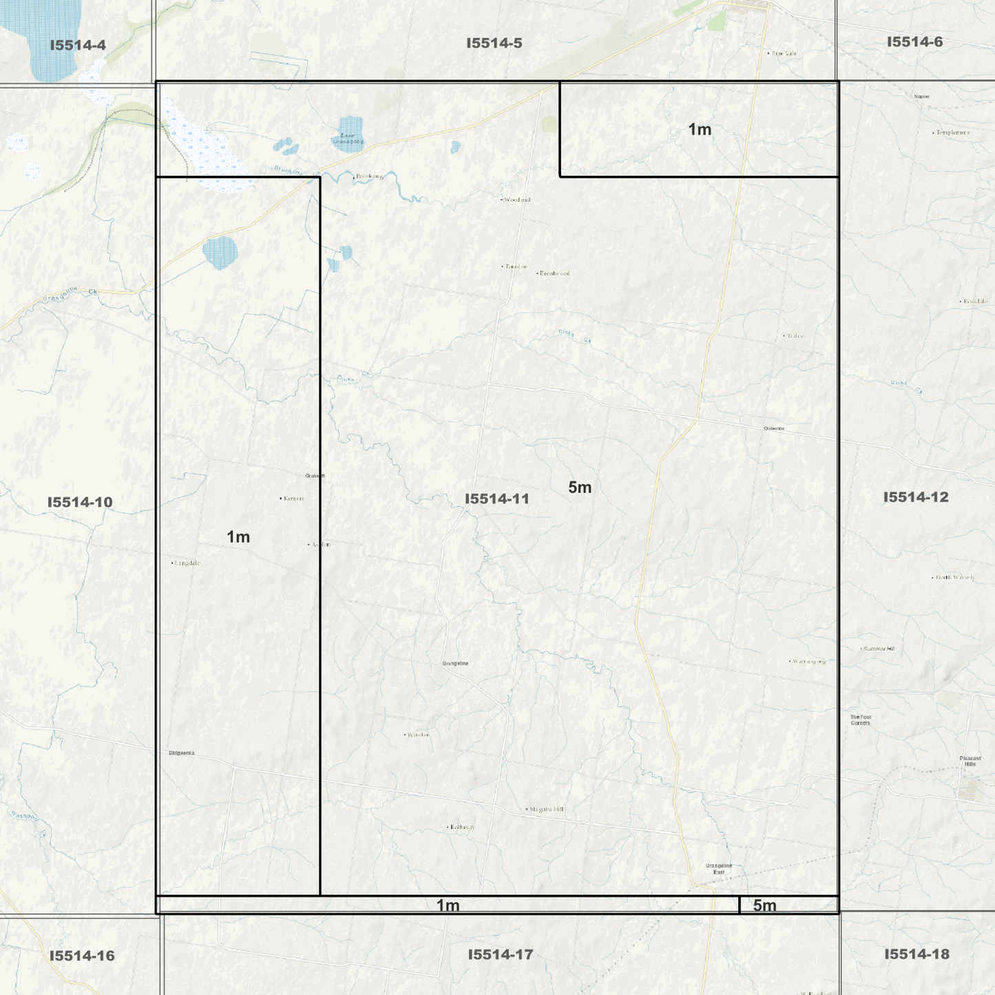 Urangeline 1m & 5m Digital Elevation Models (I5514-11)