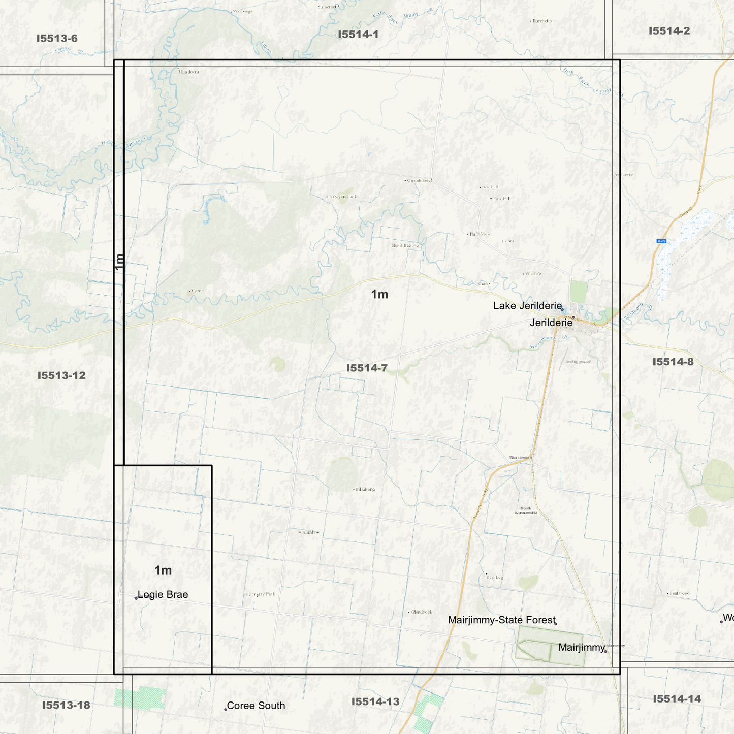 Jerilderie 1m Digital Elevation Models (I5514-7)