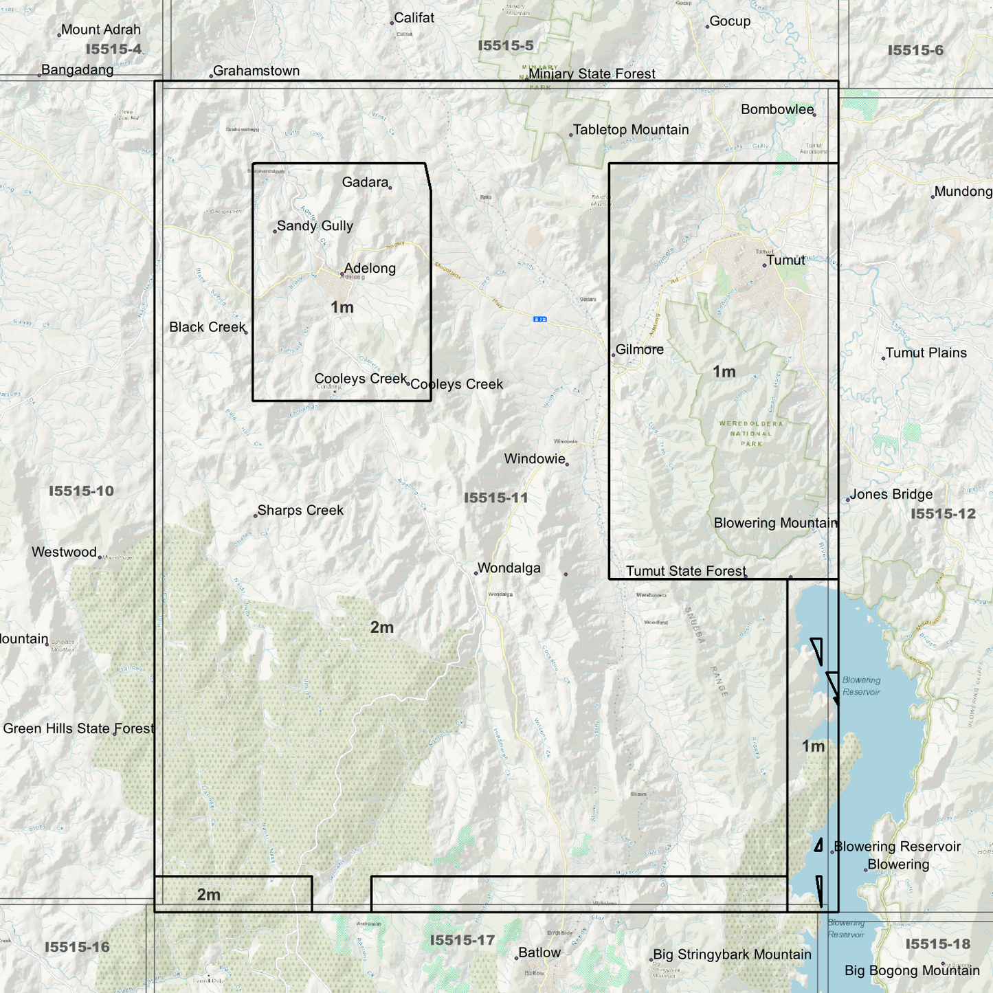 Tumut 1m & 2m Digital Elevation Models (I5515-11)