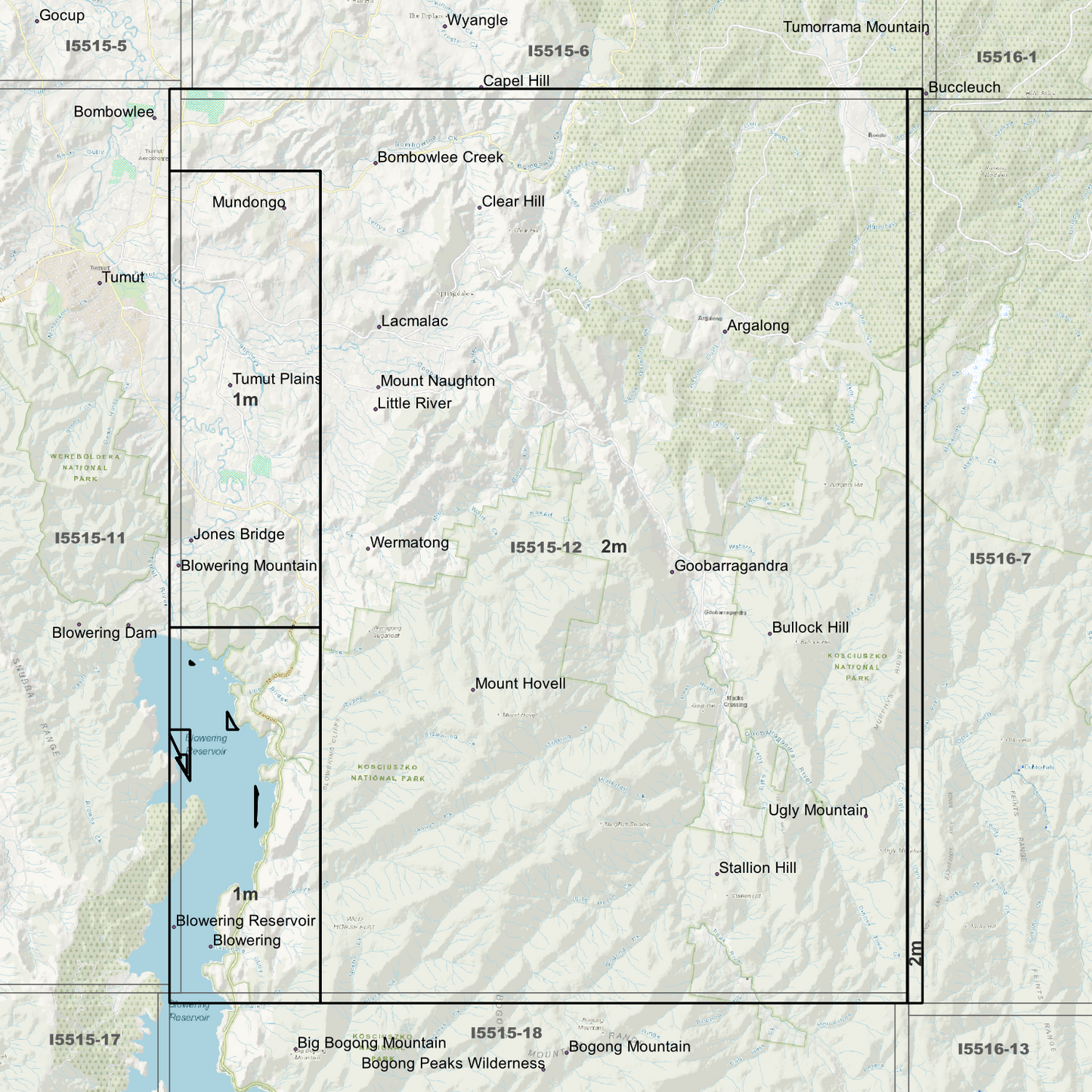 Blowering 1m & 2m Digital Elevation Models (I5515-12)
