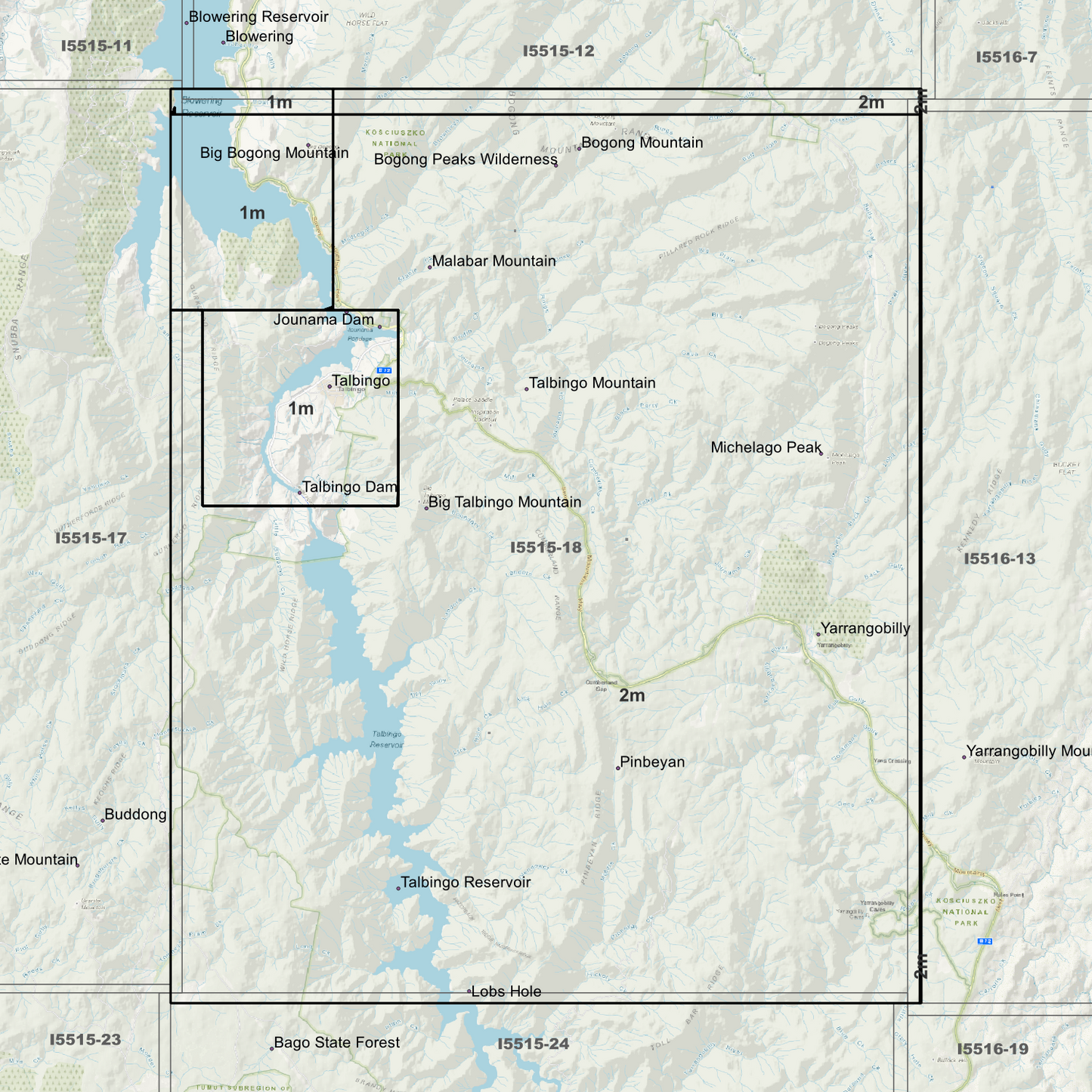Talbingo 1m & 2m Digital Elevation Models (I5515-18)