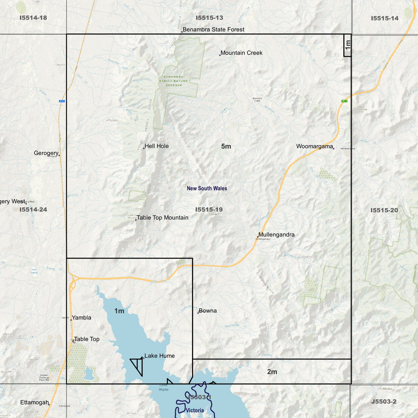 Table Top 1m, 2m & 5m Digital Elevation Models (I5515-19)