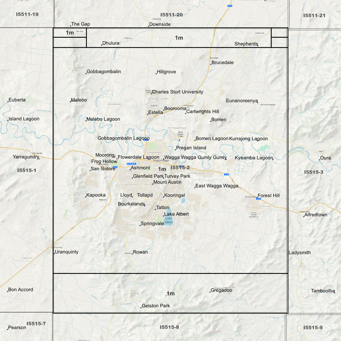 Wagga Wagga 1m Digital Elevation Models (I5515-2)