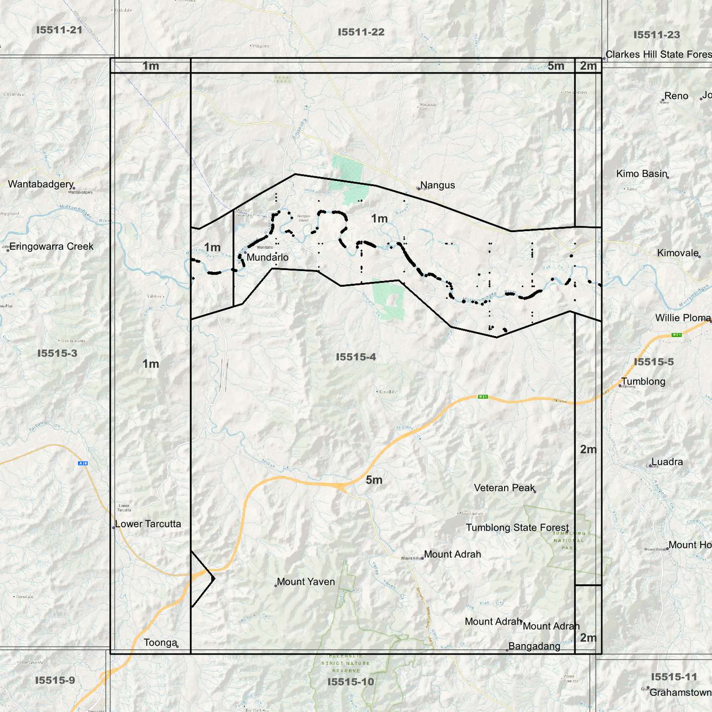 Nangus 1m, 2m & 5m Digital Elevation Models (I5515-4)