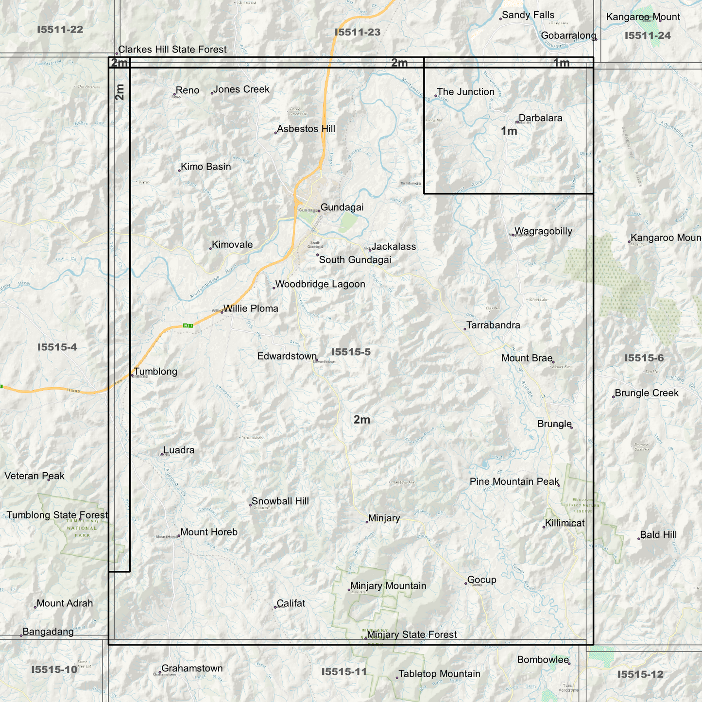 Gundagai 1m & 2m Digital Elevation Models (I5515-5)
