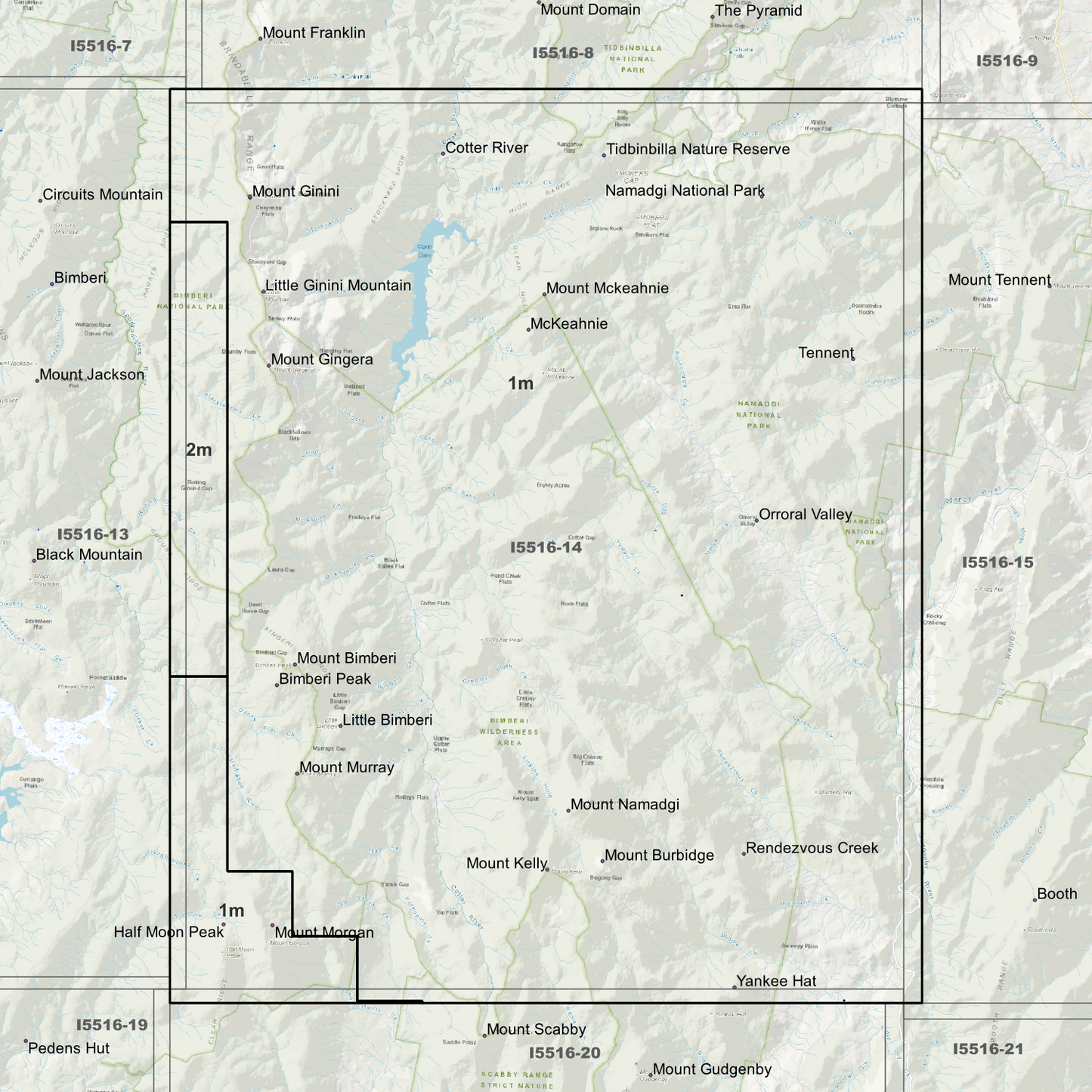 Bimberi 1m & 2m Digital Elevation Models (I5516-14)