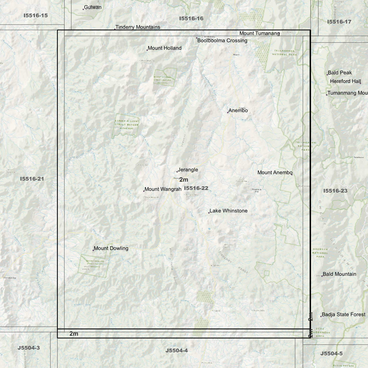 Jerangle 2m Digital Elevation Models (I5516-22)