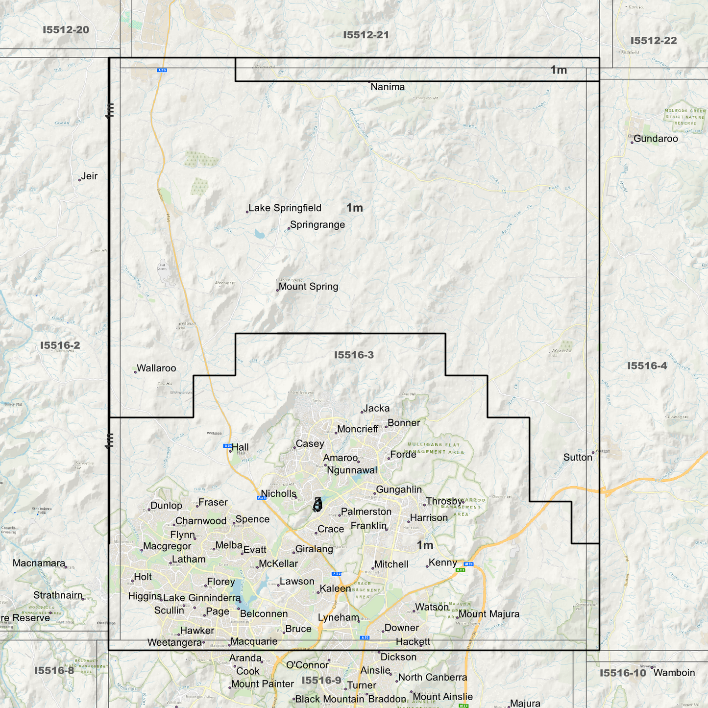 Ngunnawal 1m Digital Elevation Models (I5516-3)