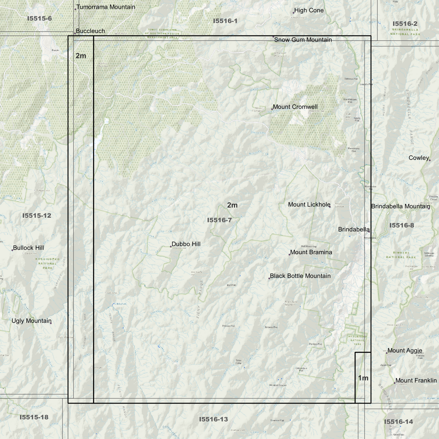 Bramina 1m & 2m Digital Elevation Models (I5516-7)