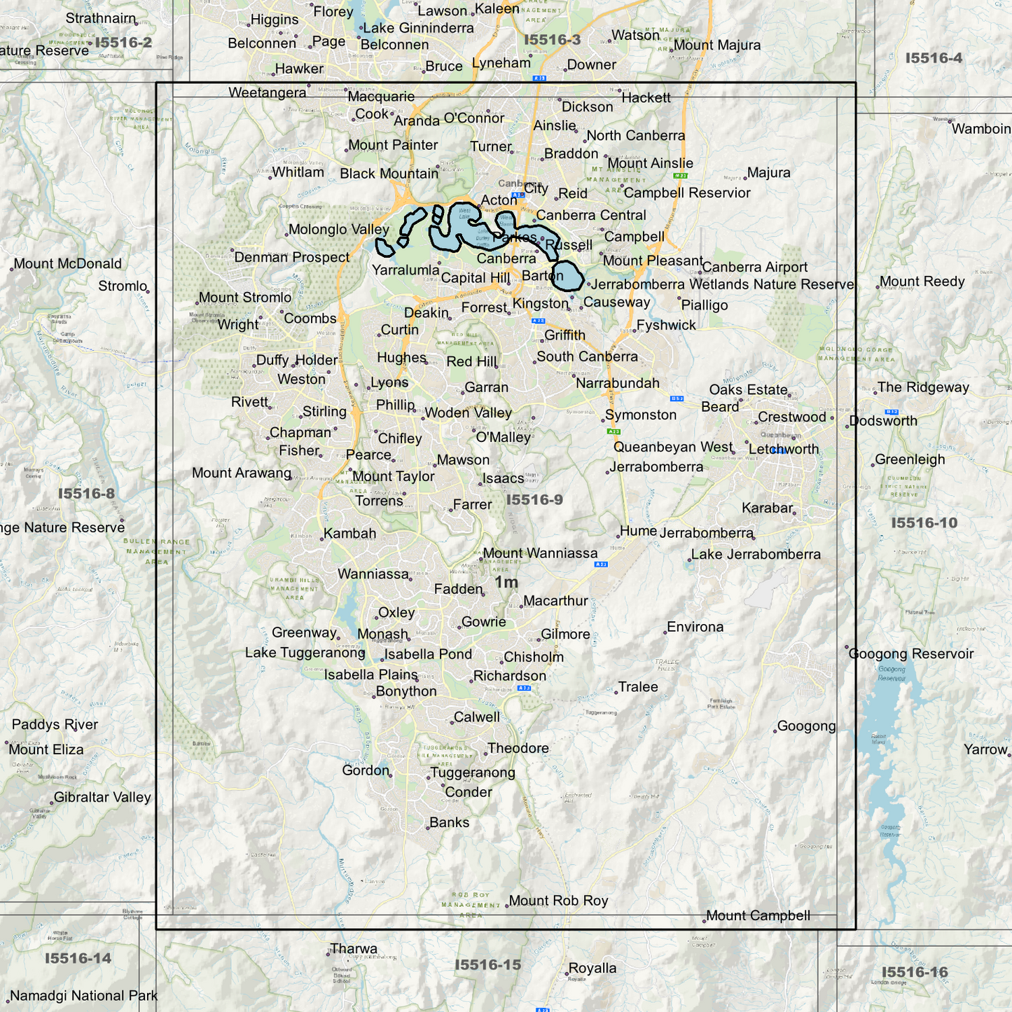 Canberra 1m Digital Elevation Models (I5516-9)