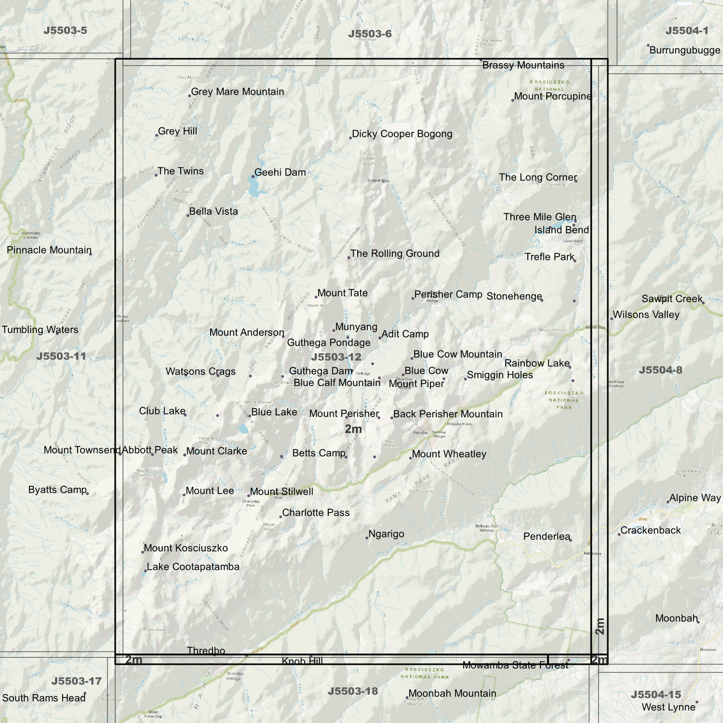Kosciuszko 2m Digital Elevation Models (J5503-12)