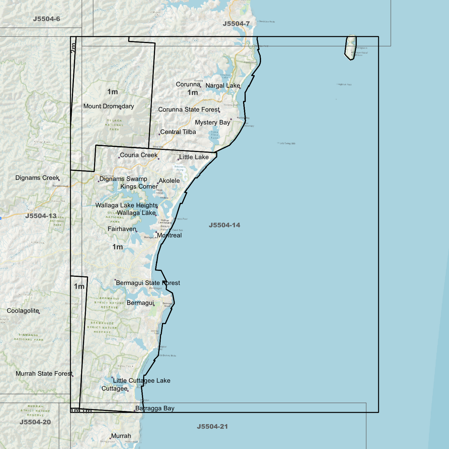 Bermagui 1m & 2m Digital Elevation Models (J5504-14)
