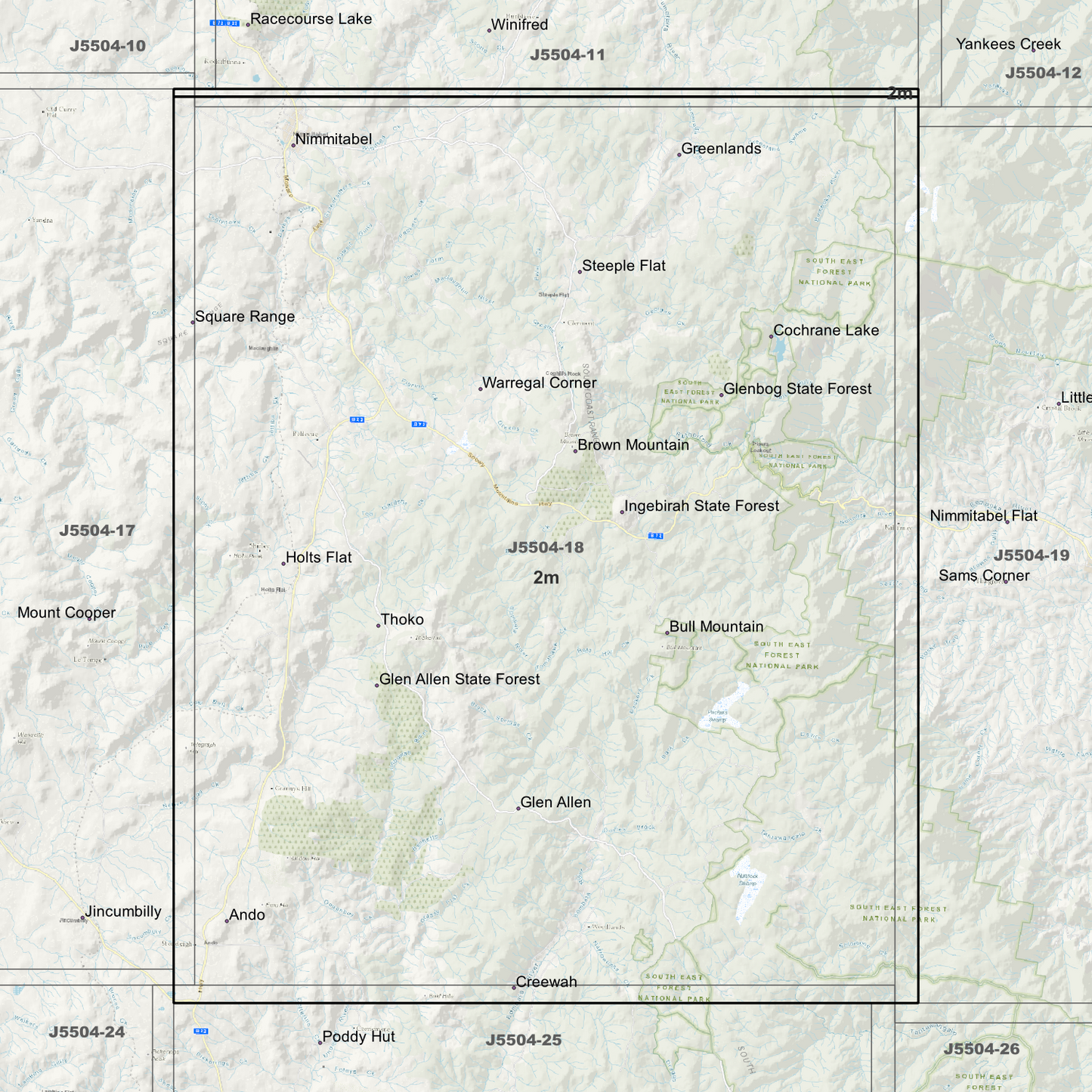 Nimmitabel 2m Digital Elevation Models (J5504-18)