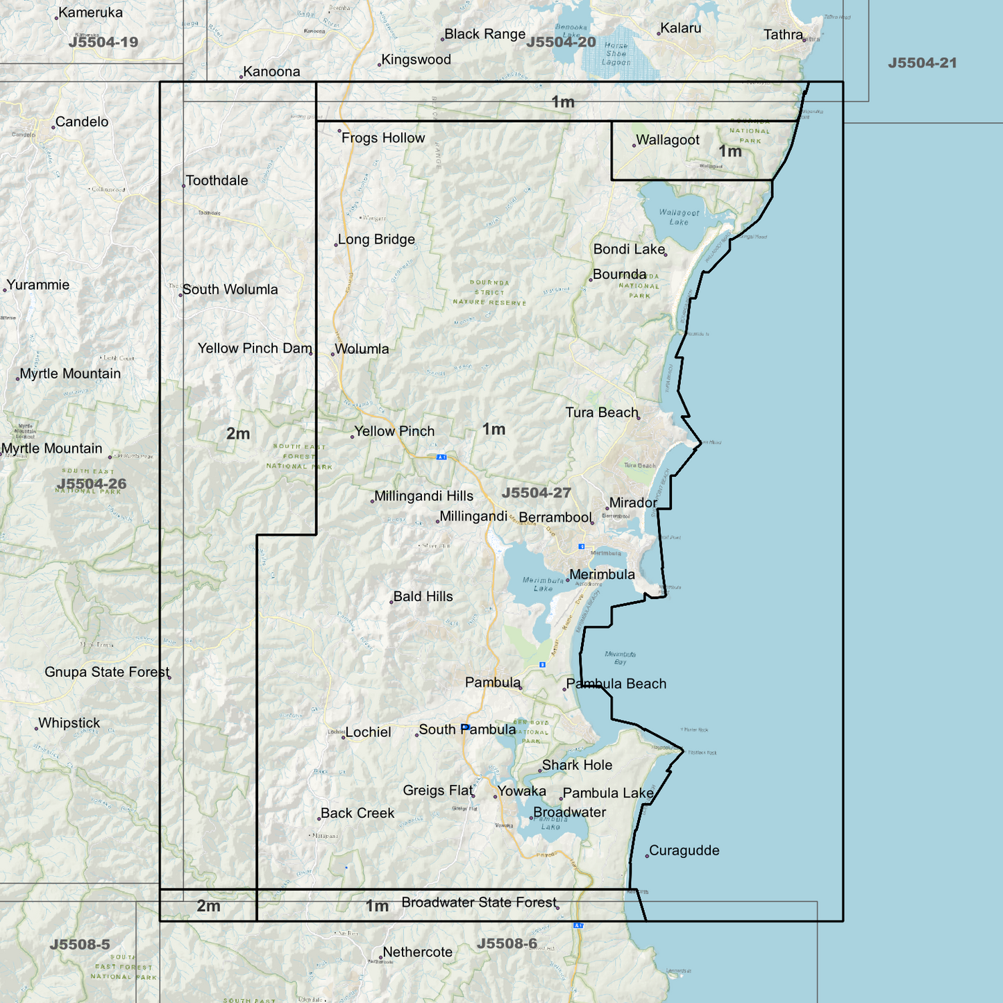 Merimbula 1m & 2m Digital Elevation Models (J5504-27)