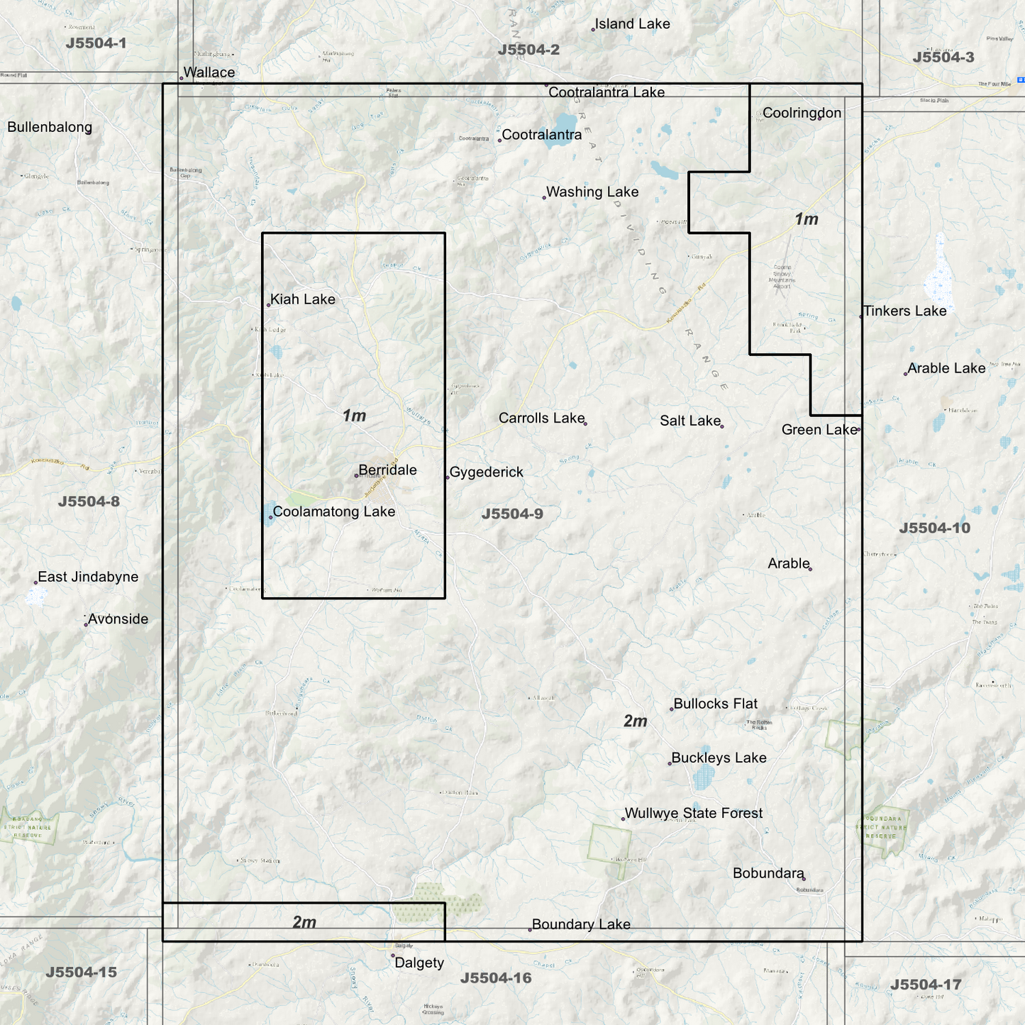 Berridale 1m & 2m Digital Elevation Models (J5504-9)
