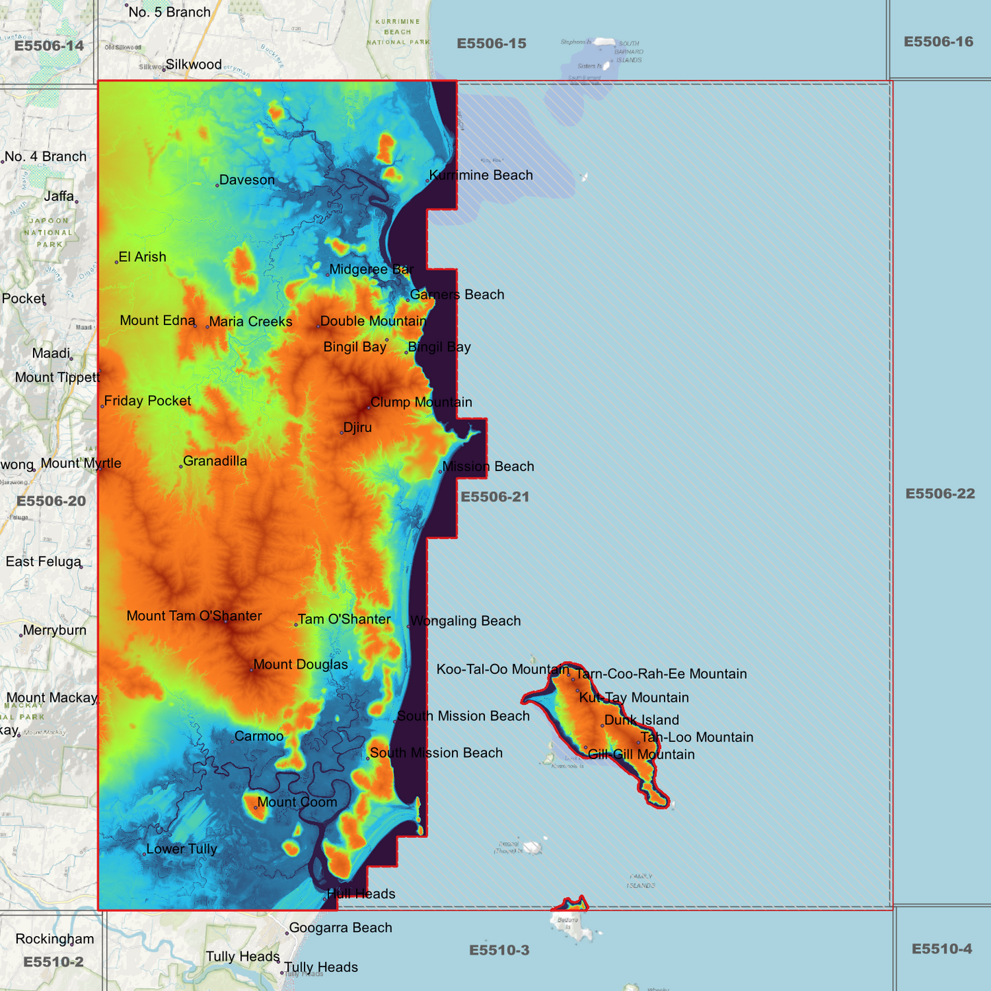 Mission Beach 1m Digital Elevation Model (E5506-21)