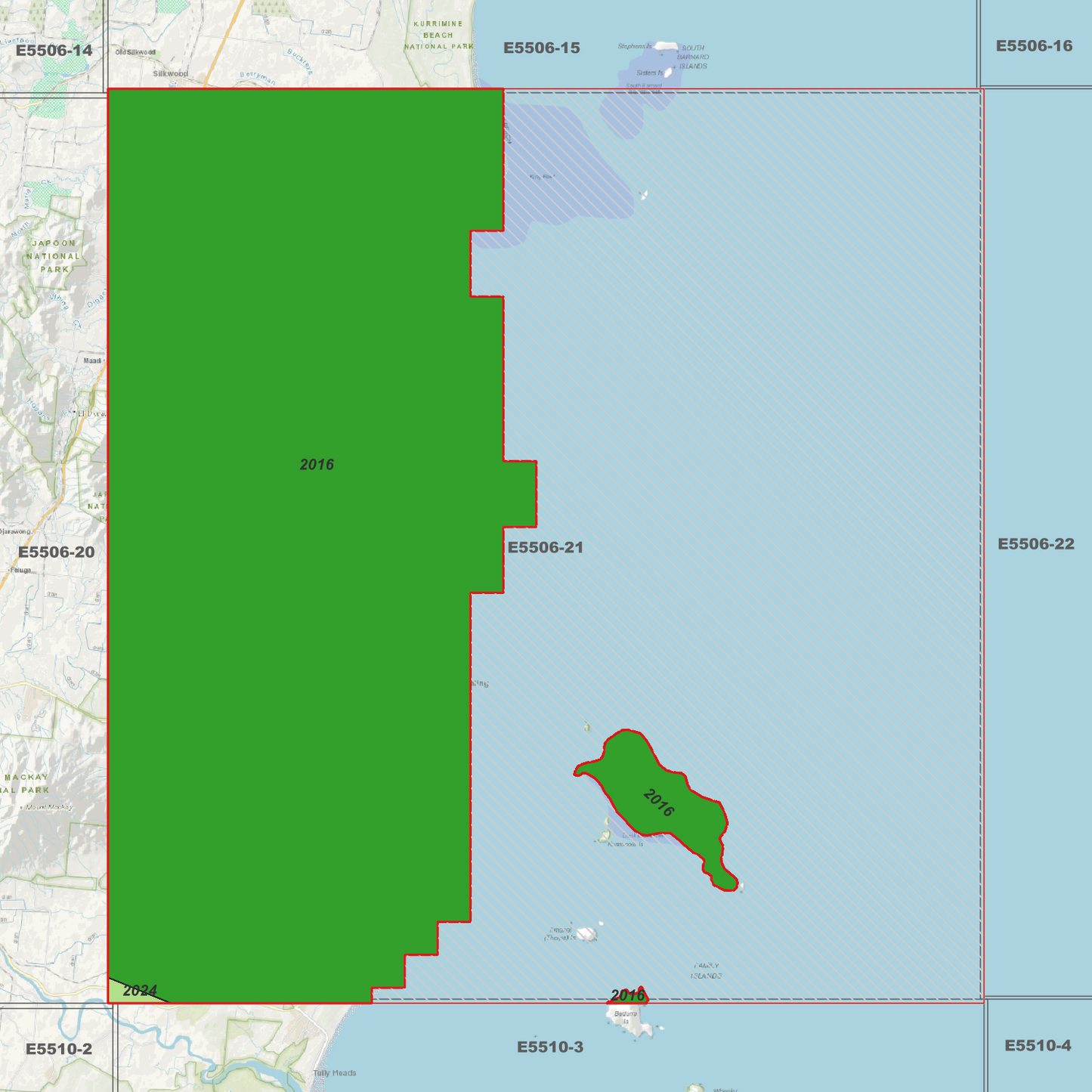 Mission Beach 1m Digital Elevation Model (E5506-21)