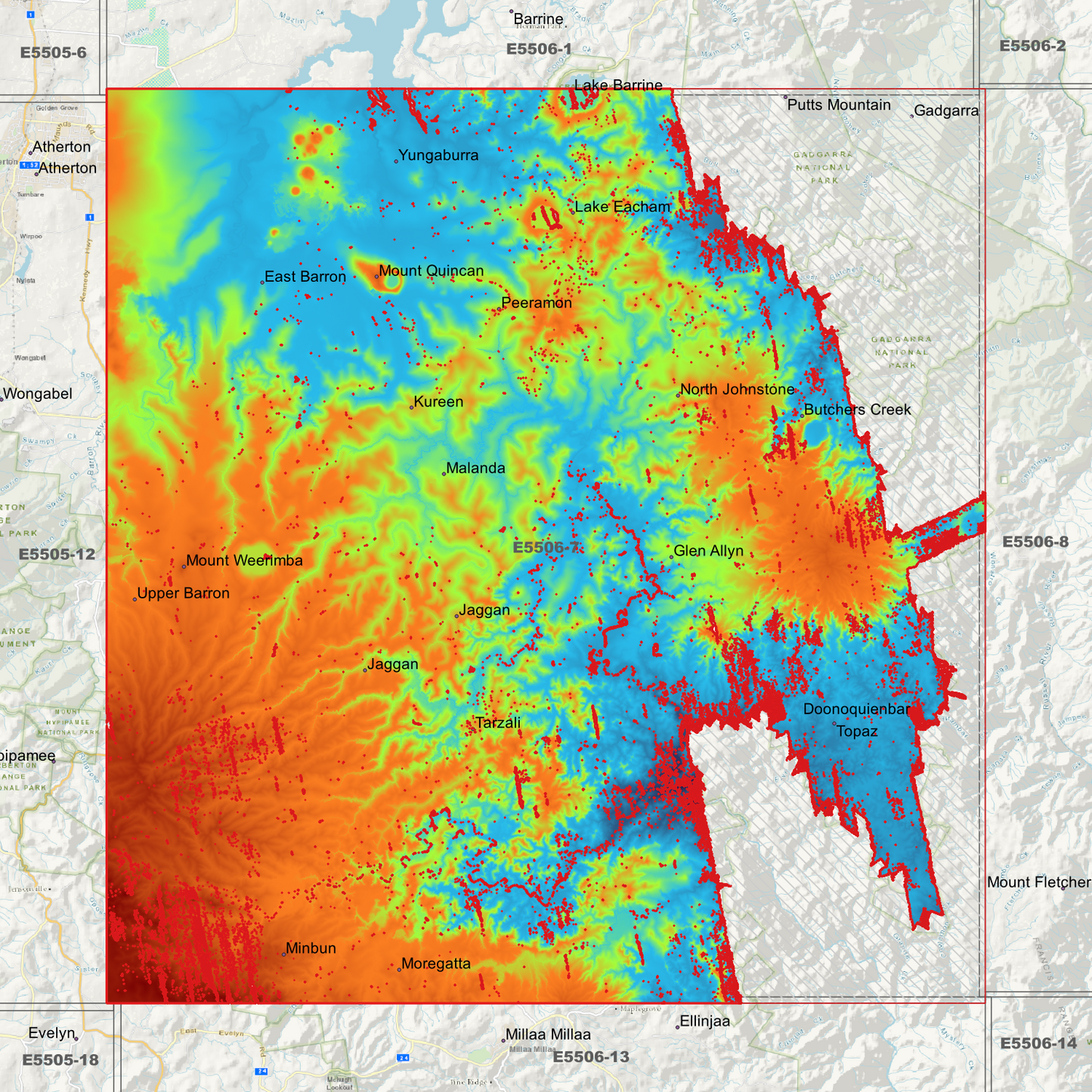 Lake Eacham 1m Digital Elevation Model (E5506-7)
