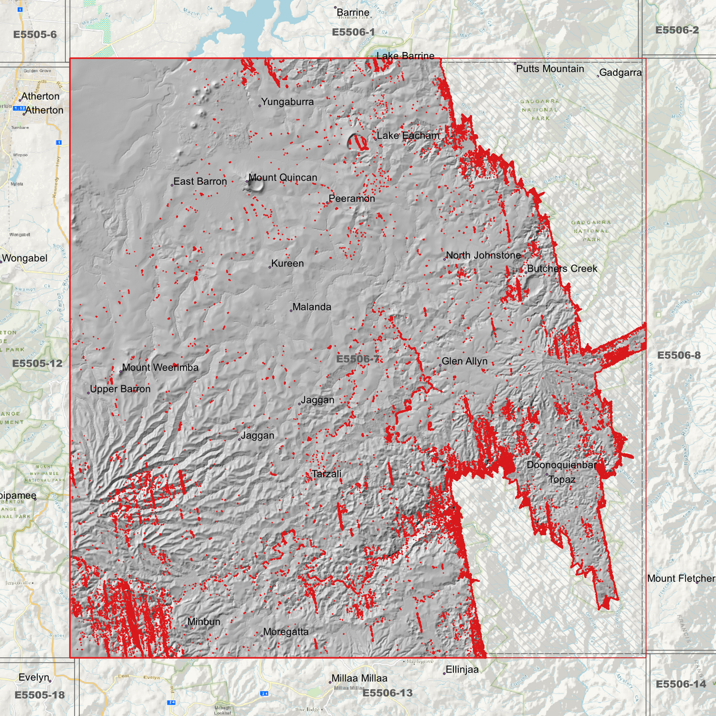 Lake Eacham 1m Digital Elevation Model (E5506-7)