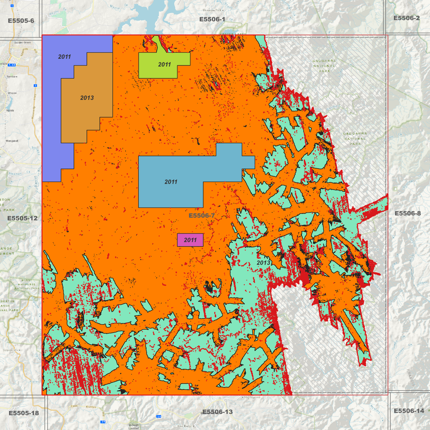 Lake Eacham 1m Digital Elevation Model (E5506-7)