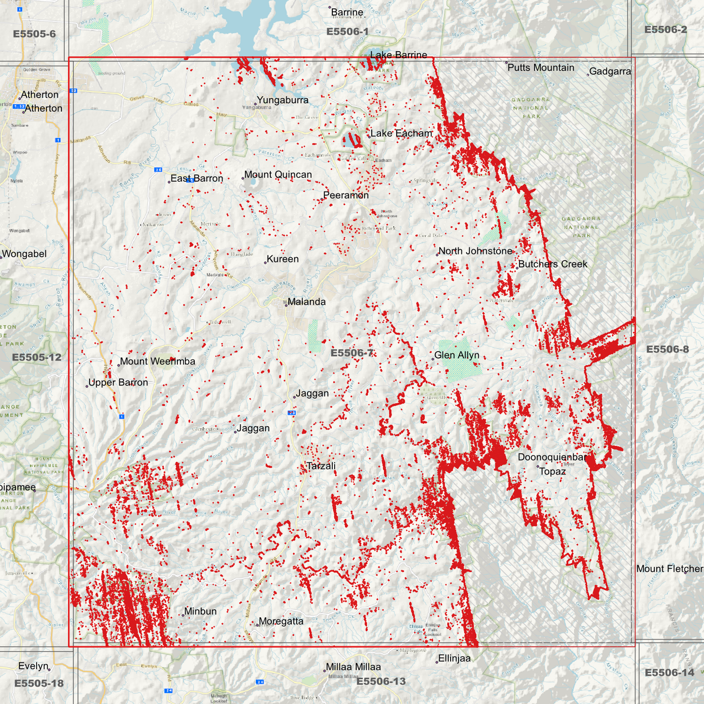 Lake Eacham 1m Digital Elevation Model (E5506-7)
