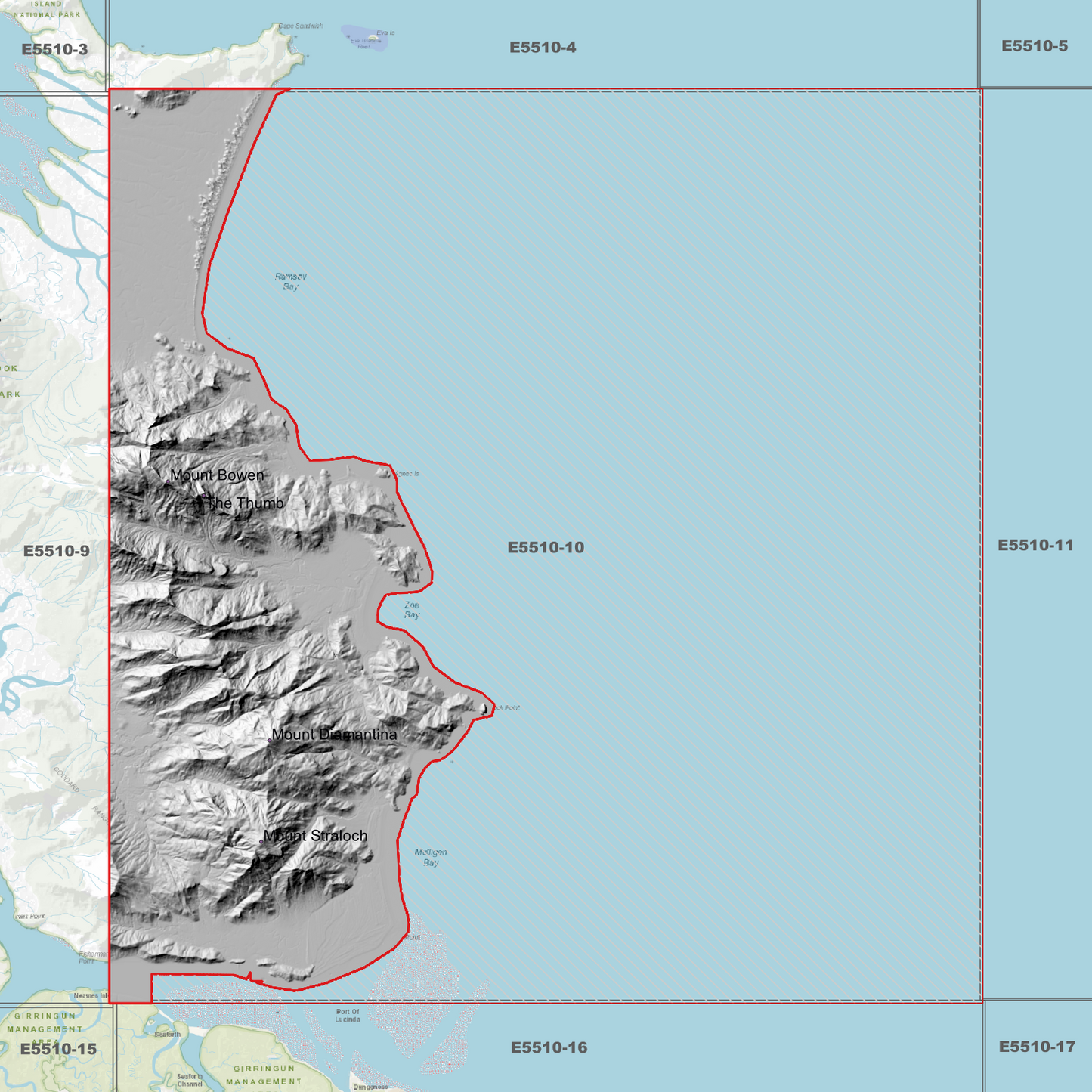 Hinchinbrook Island East 1m Digital Elevation Model (E5510-10)