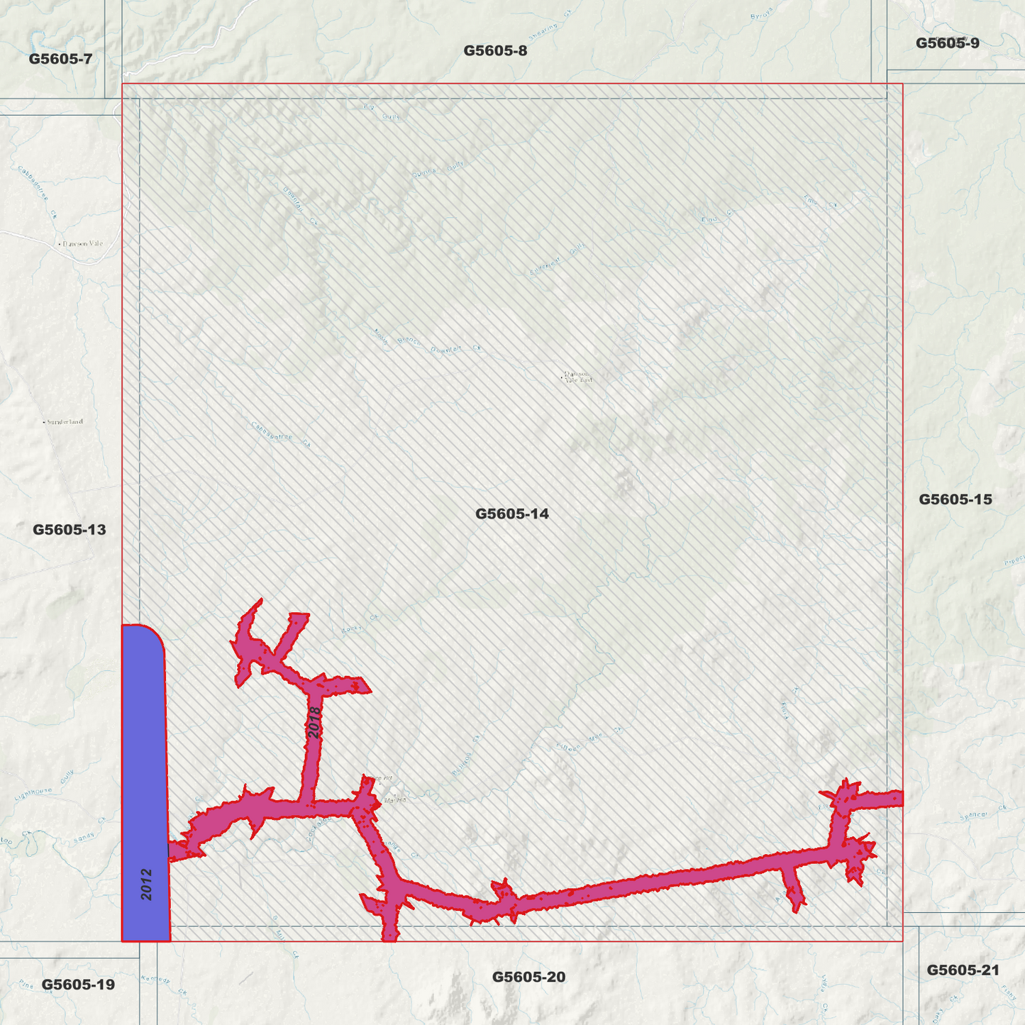 Dawson Vale East 1m Digital Elevation Model (G5605-14)
