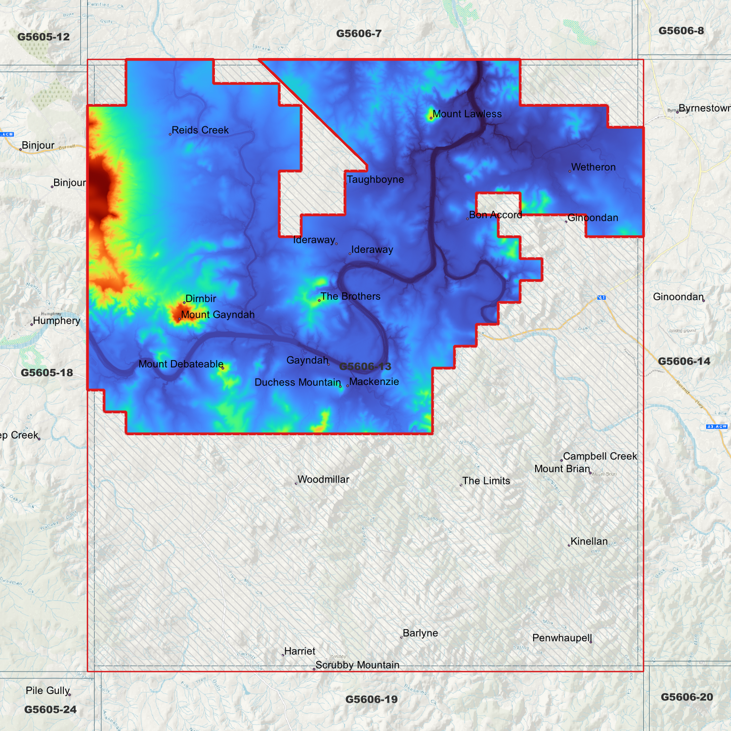 Gayndah 1m Digital Elevation Model (G5606-13)