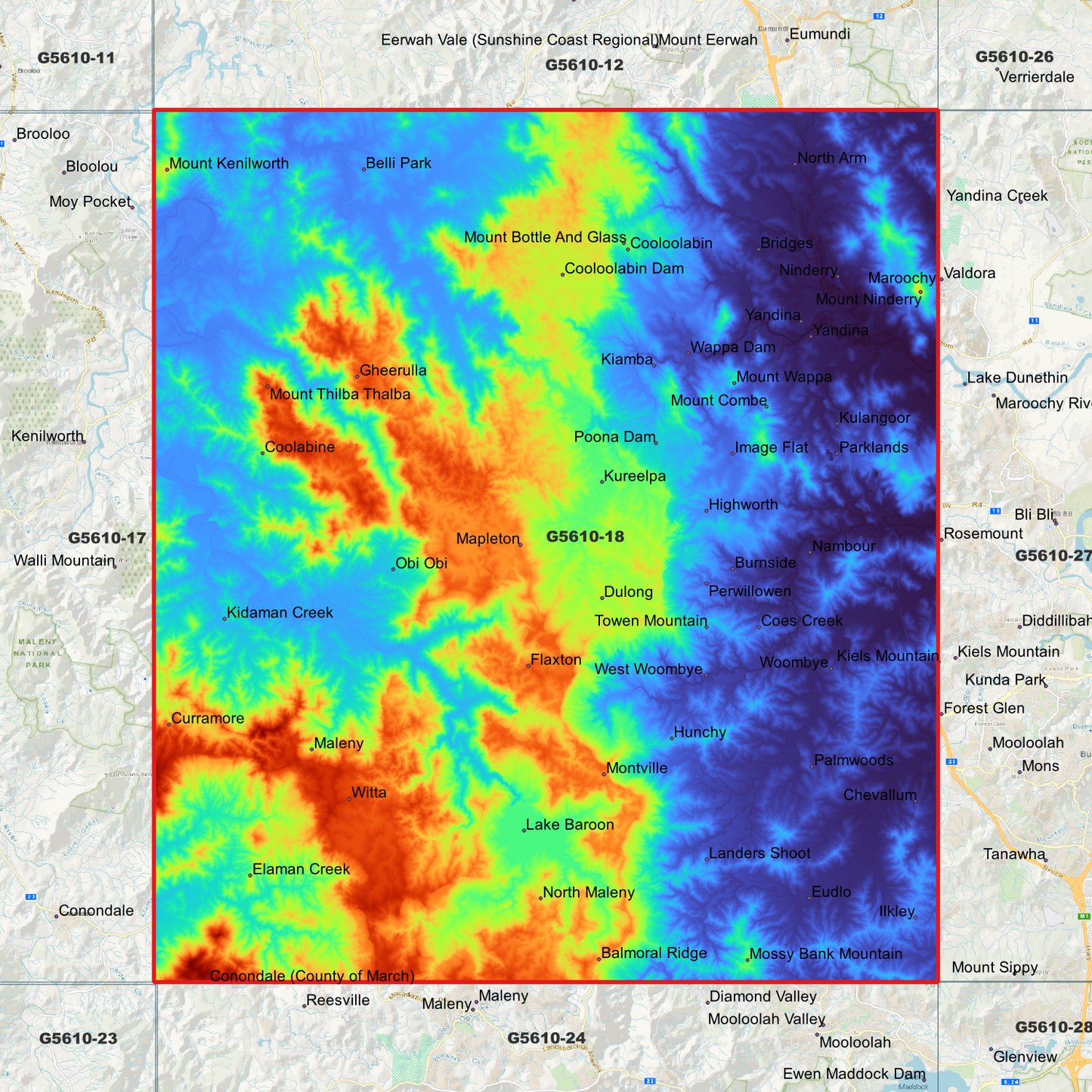 Nambour 1m Digital Elevation Model (G5610-18)