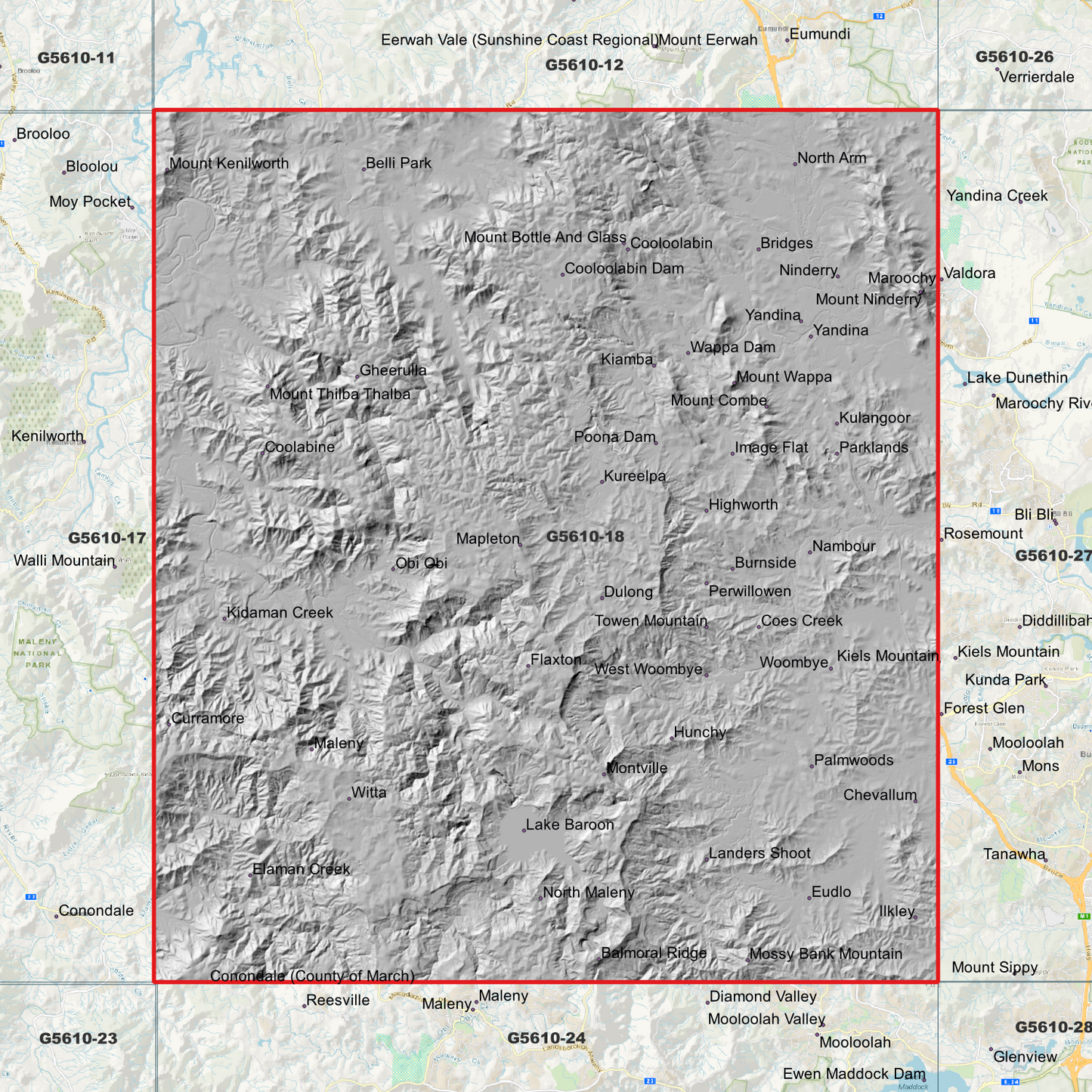 Nambour 1m Digital Elevation Model (G5610-18)