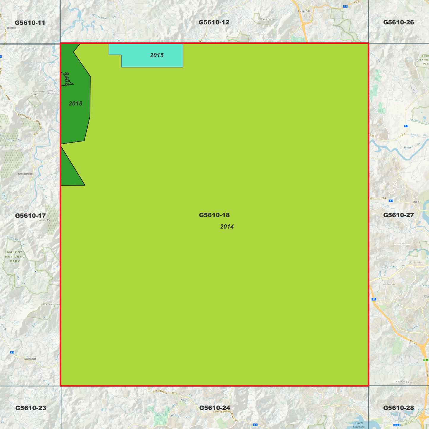 Nambour 1m Digital Elevation Model (G5610-18)