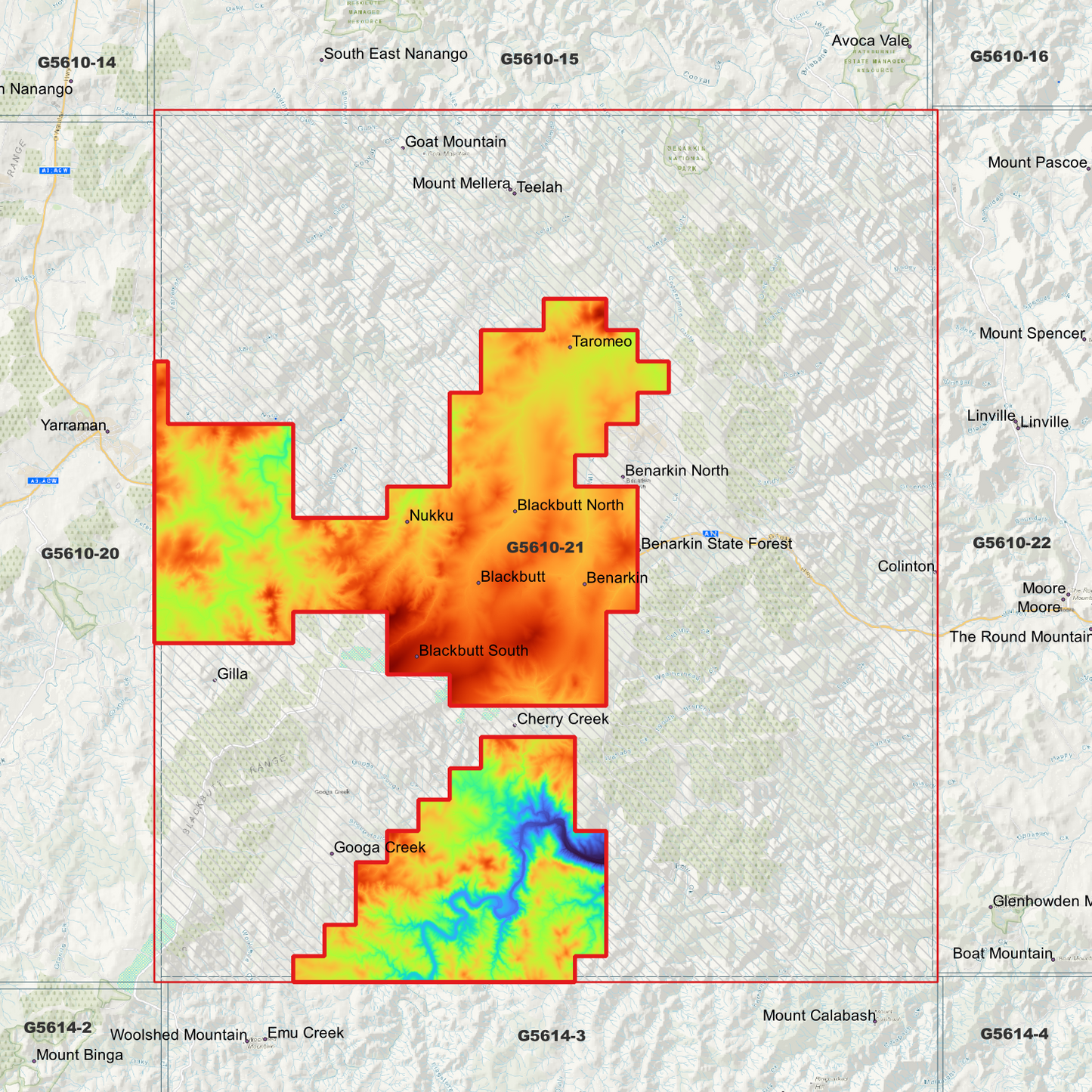 Blackbutt 1m Digital Elevation Model (G5610-21)