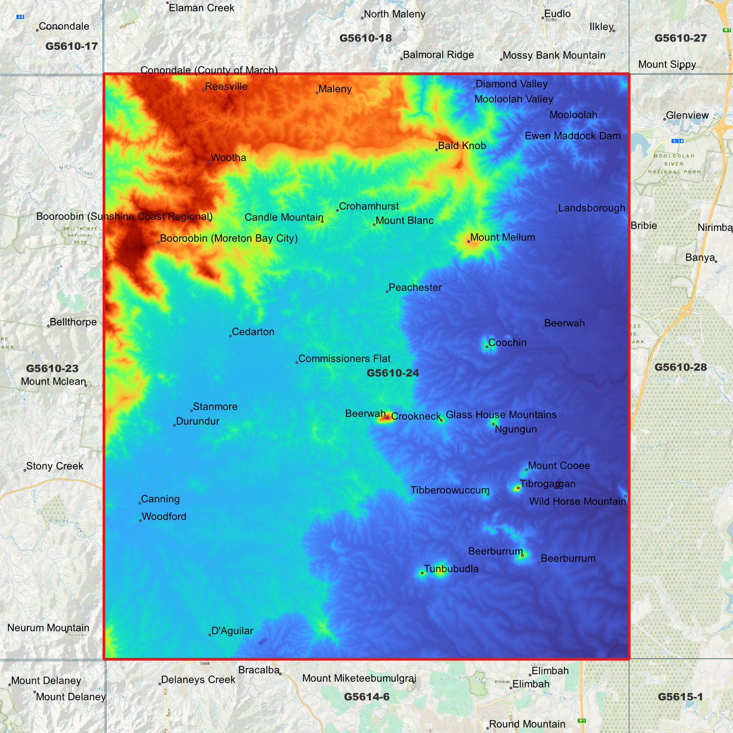 Beerwah 1m Digital Elevation Model (G5610-24)