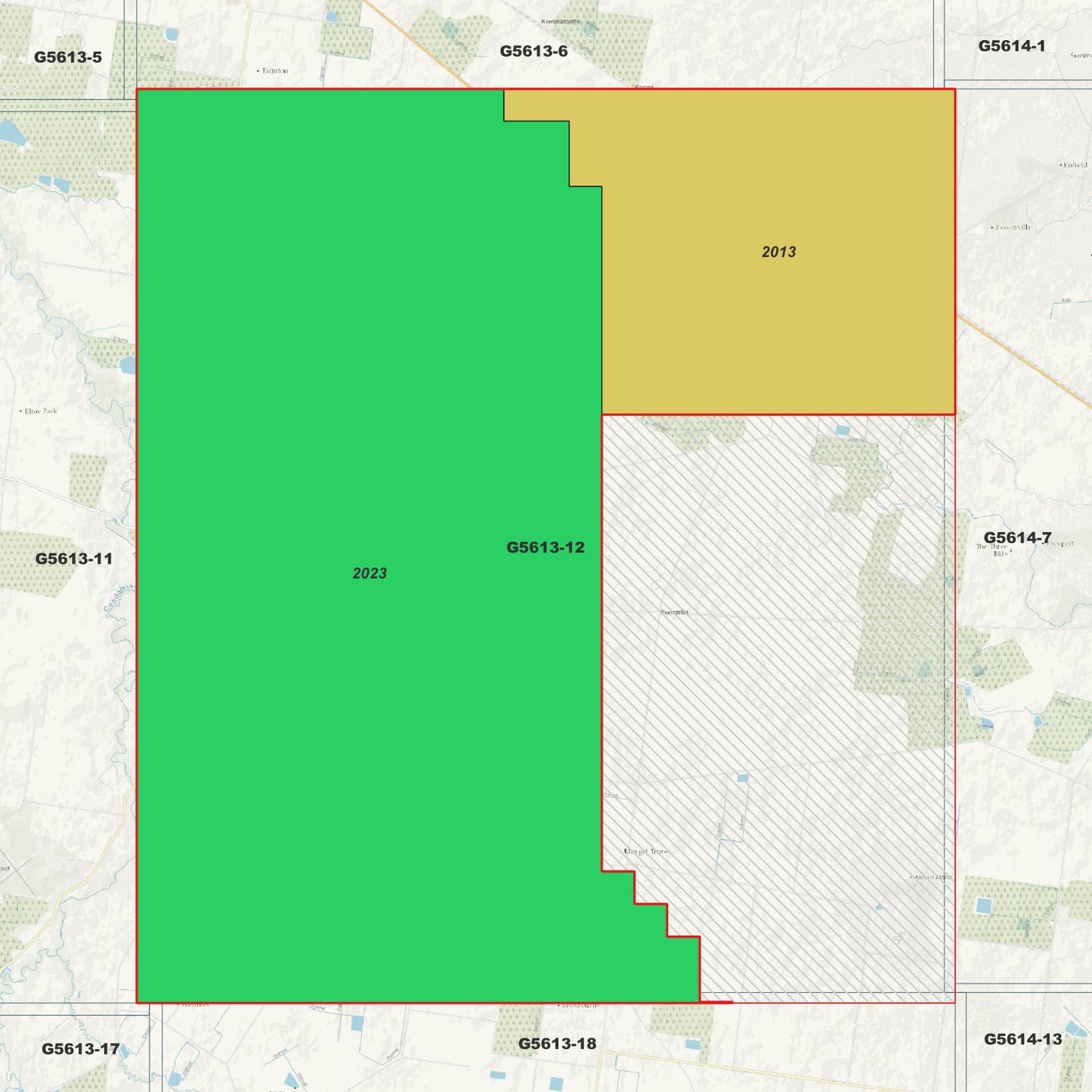Bowenville 1m Digital Elevation Model (G5613-12)