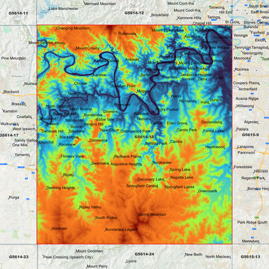 Ipswich 1m Digital Elevation Model (G5614-18)