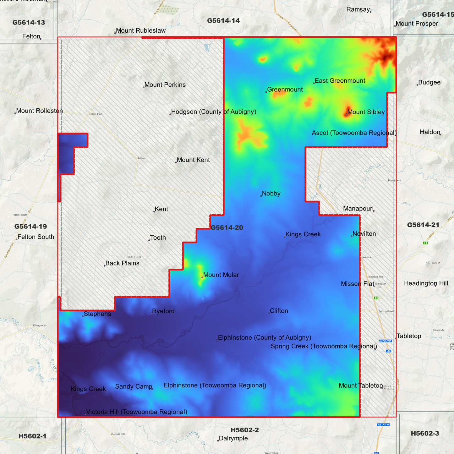 Clifton 1m Digital Elevation Model (G5614-20)
