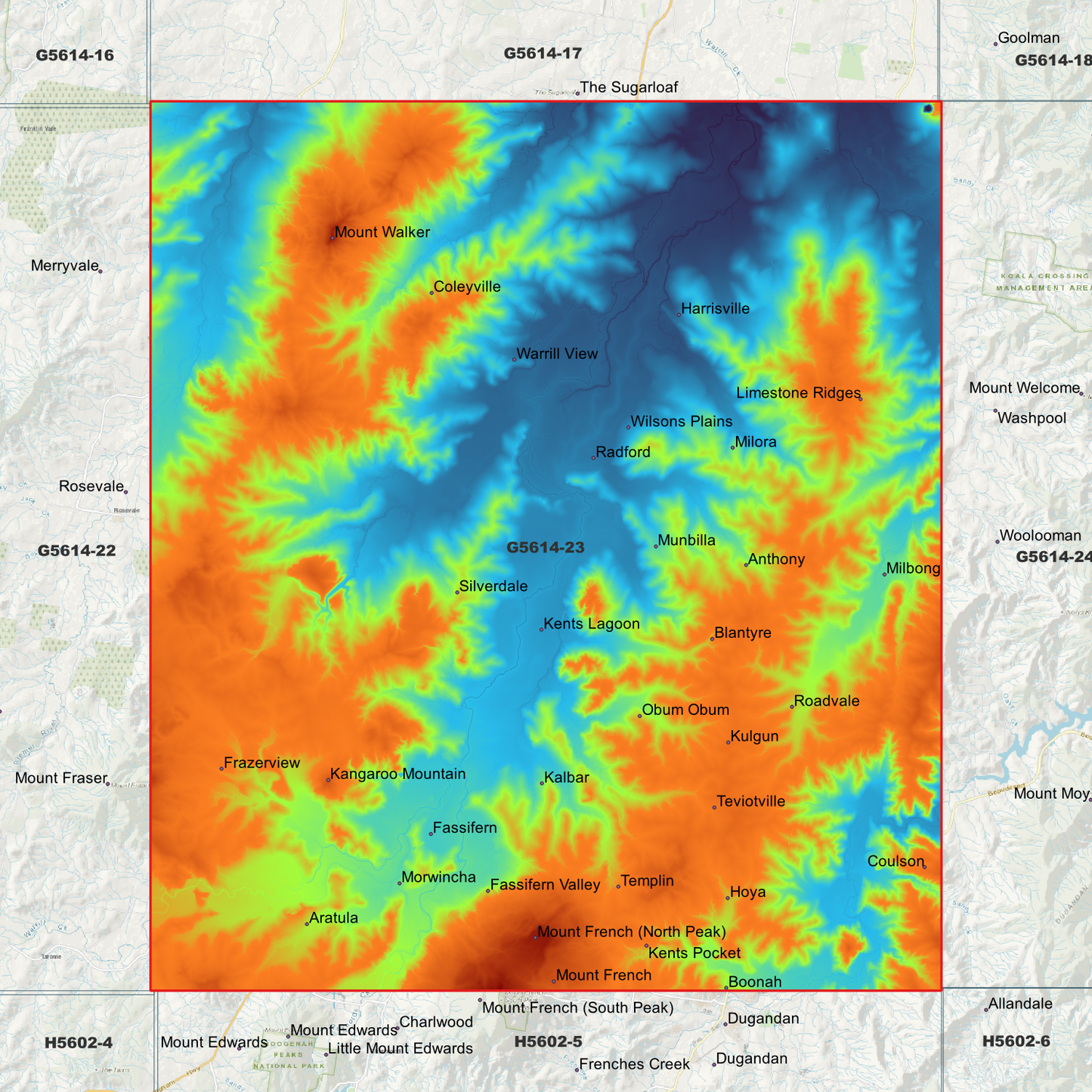 Kalbar 1m Digital Elevation Model (G5614-23)
