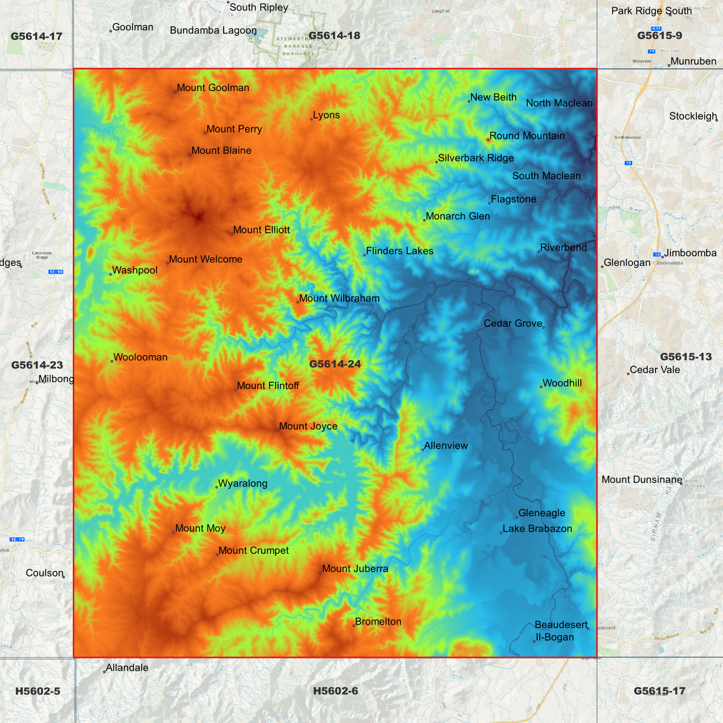 Beaudesert 1m Digital Elevation Model (G5614-24)