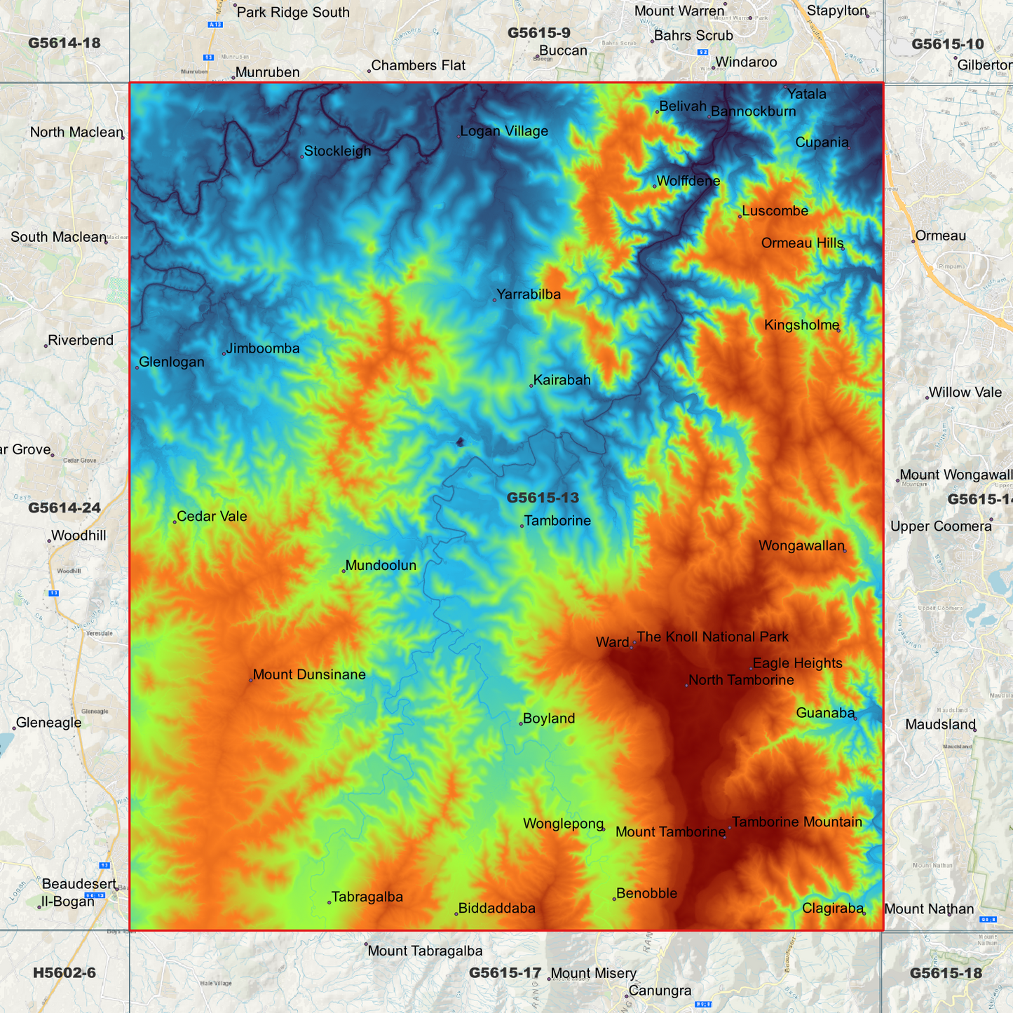 Tamborine 1m Digital Elevation Model (G5615-13)