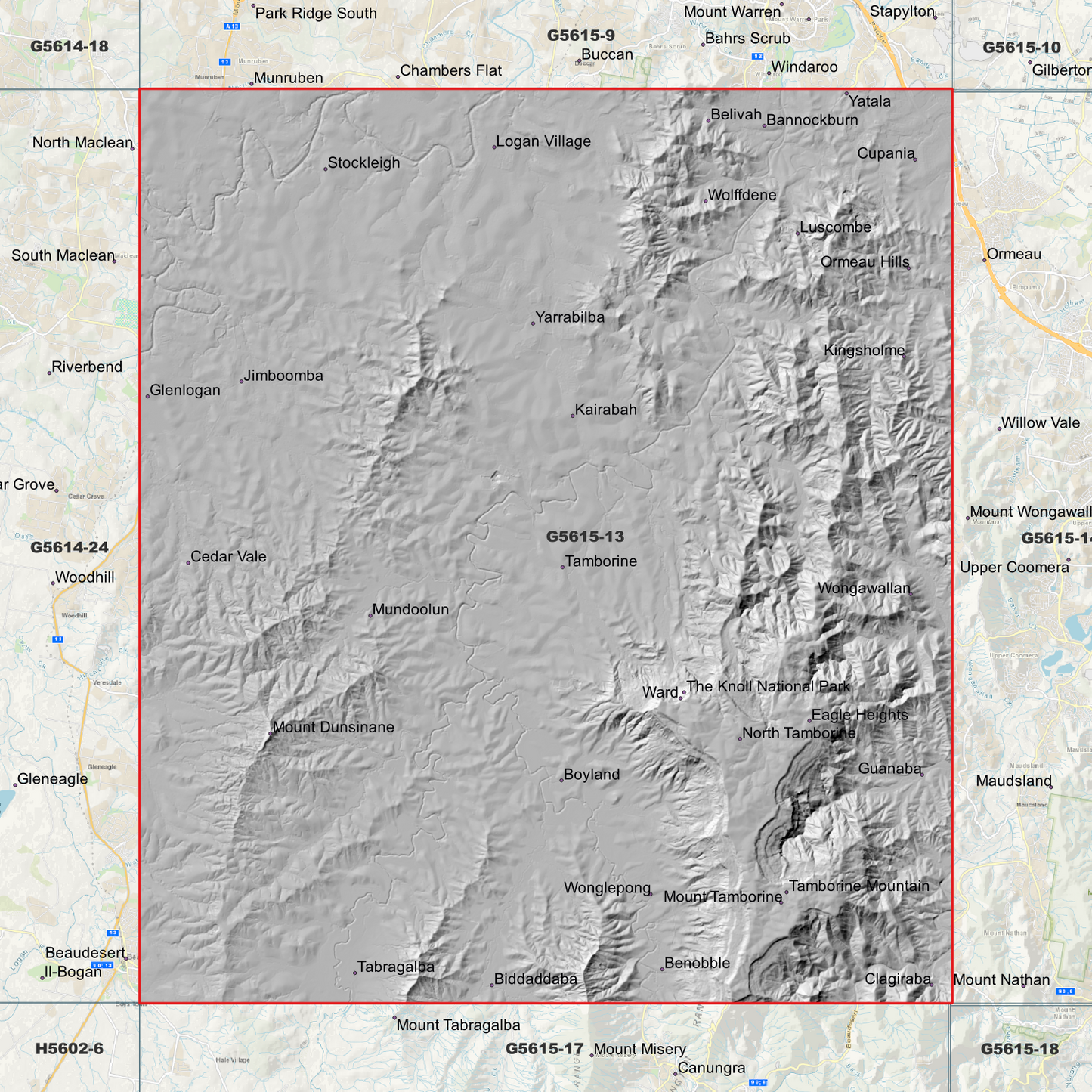 Tamborine 1m Digital Elevation Model (G5615-13)