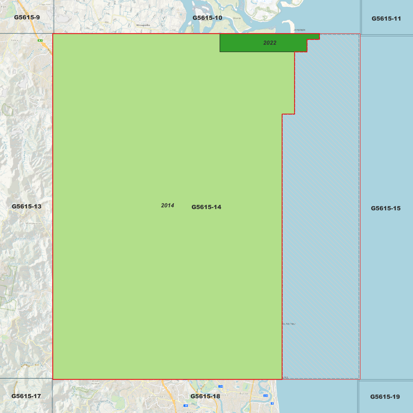 Coomera 1m Digital Elevation Model (G5615-14)